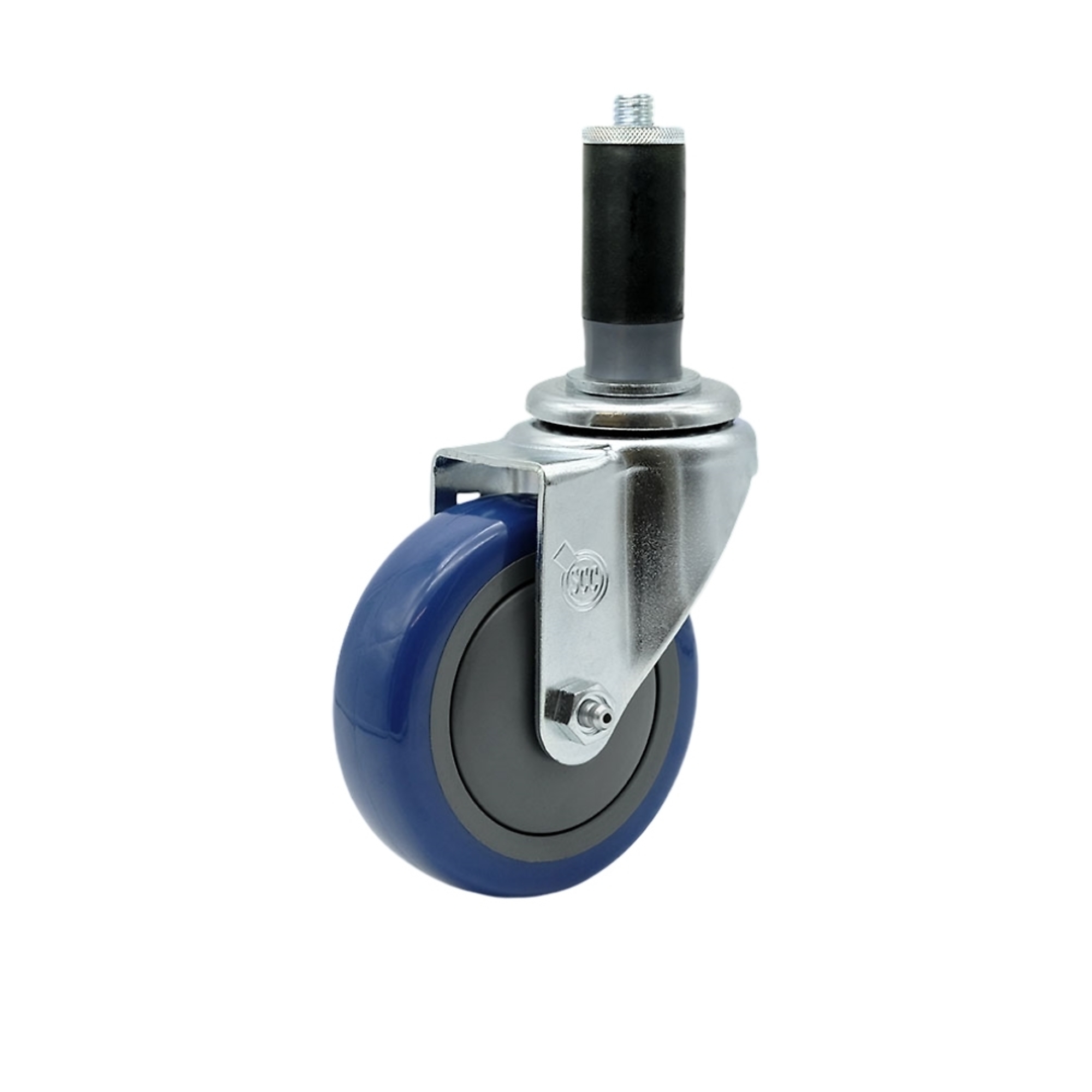 Service Caster, 4Inch x 1 1/4Inch Stem Caster, Wheel Diameter 4 in, Caster Type Swivel, Package (qty.) 1, Model SCC-SSEX20S414-PPUB-BLUE-MTG43