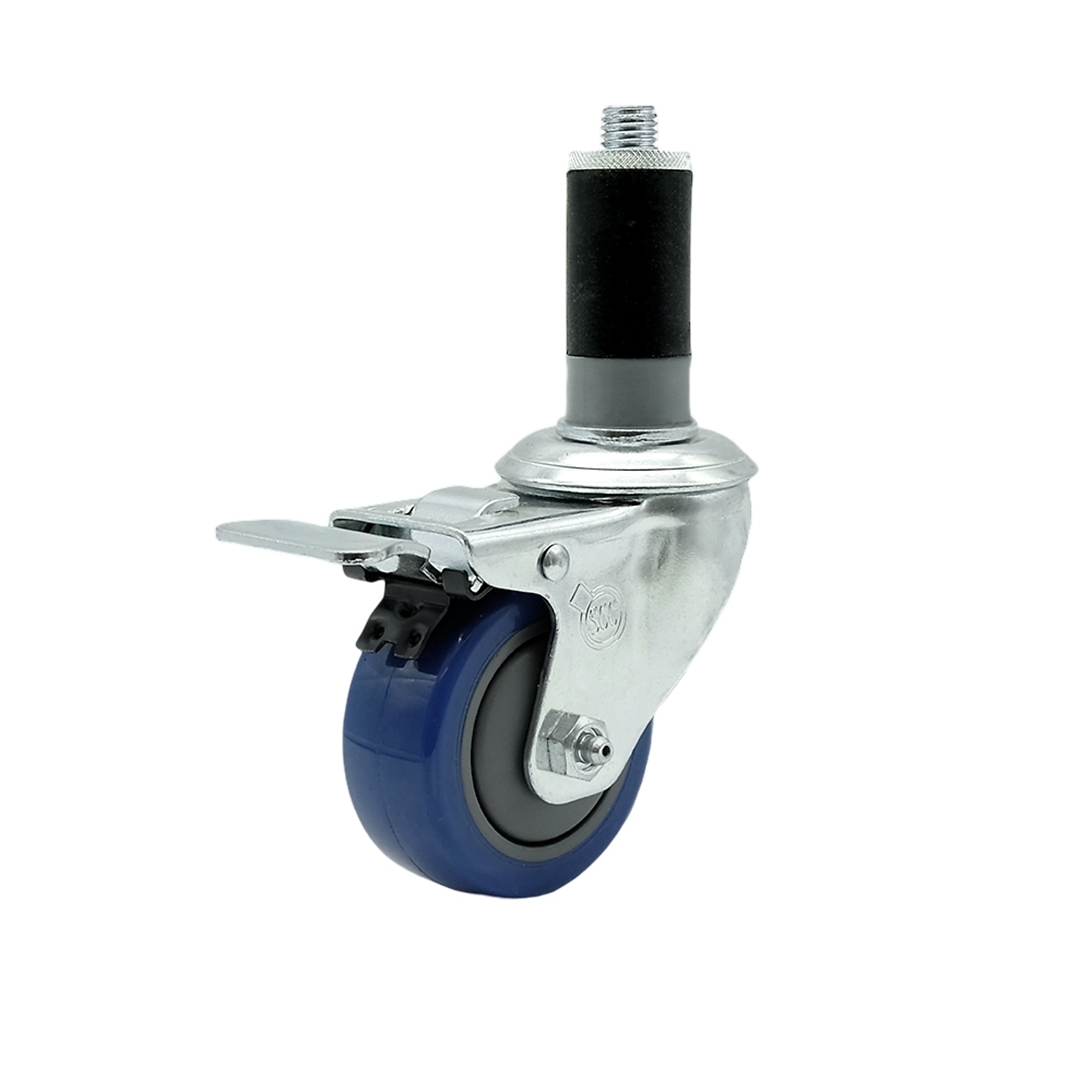 Service Caster, 3Inch x 1 1/4Inch Stem Caster, Wheel Diameter 3 in, Caster Type Swivel, Package (qty.) 1, Model SCC-SSTTLEX20S314-PPUB-BLUE-MTG44