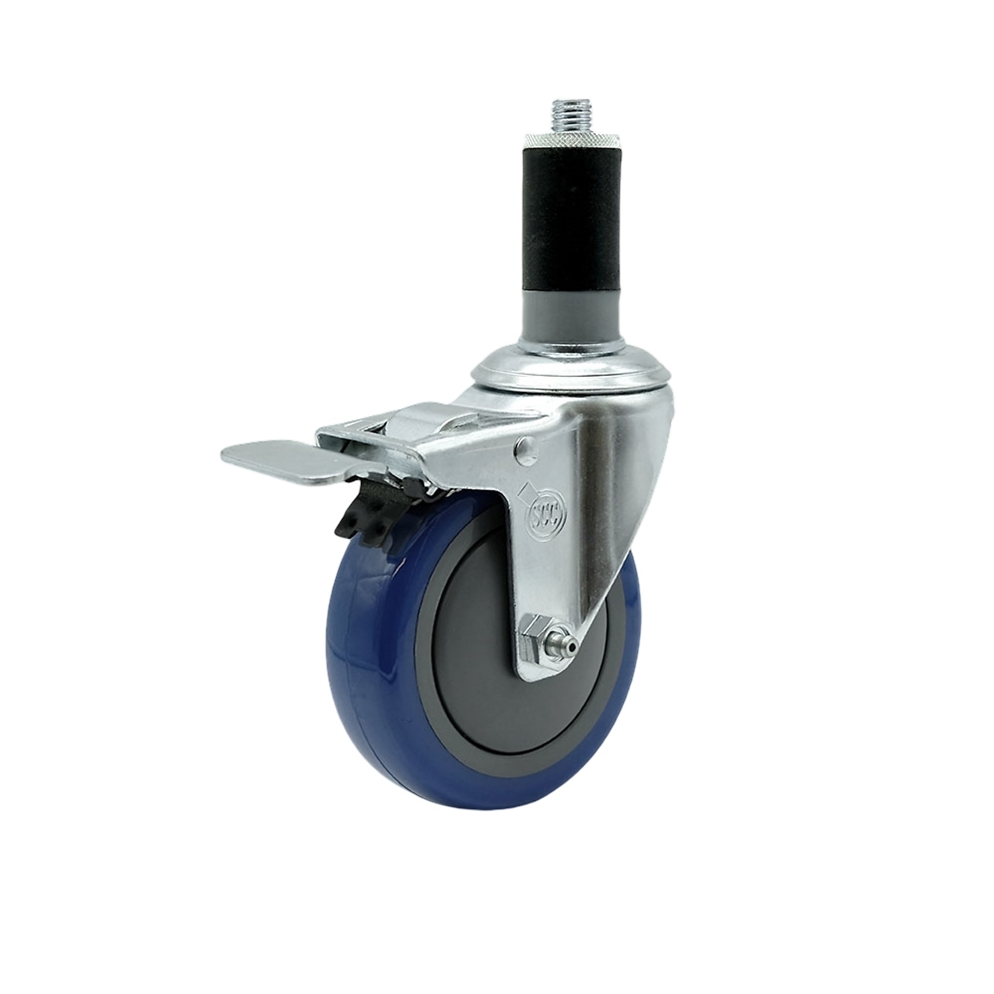 Service Caster, 4Inch x 1 1/4Inch Stem Caster, Wheel Diameter 4 in, Caster Type Swivel, Package (qty.) 1, Model SCC-SSTTLEX20S414-PPUB-BLUE-MTG45