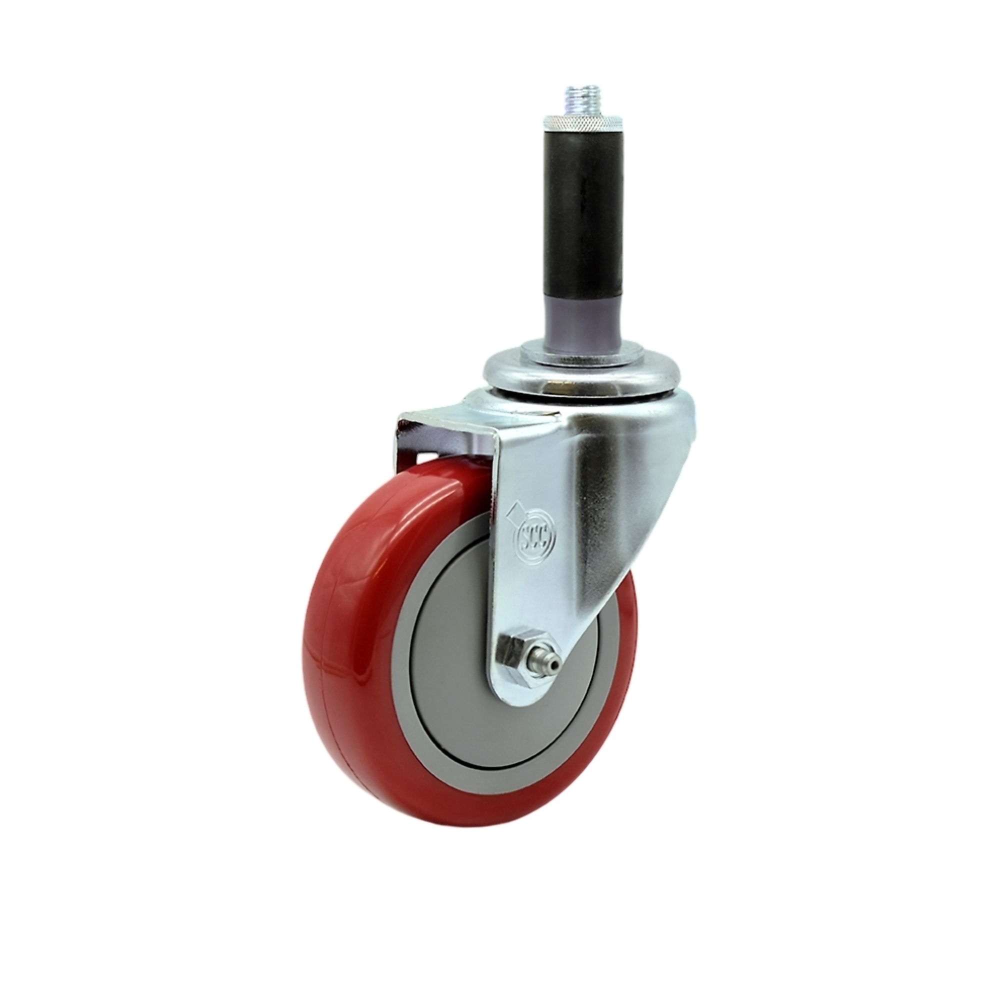 Service Caster, 4Inch x 1 1/4Inch Stem Caster, Wheel Diameter 4 in, Caster Type Swivel, Package (qty.) 1, Model SCC-SSEX20S414-PPUB-RED-MTG41