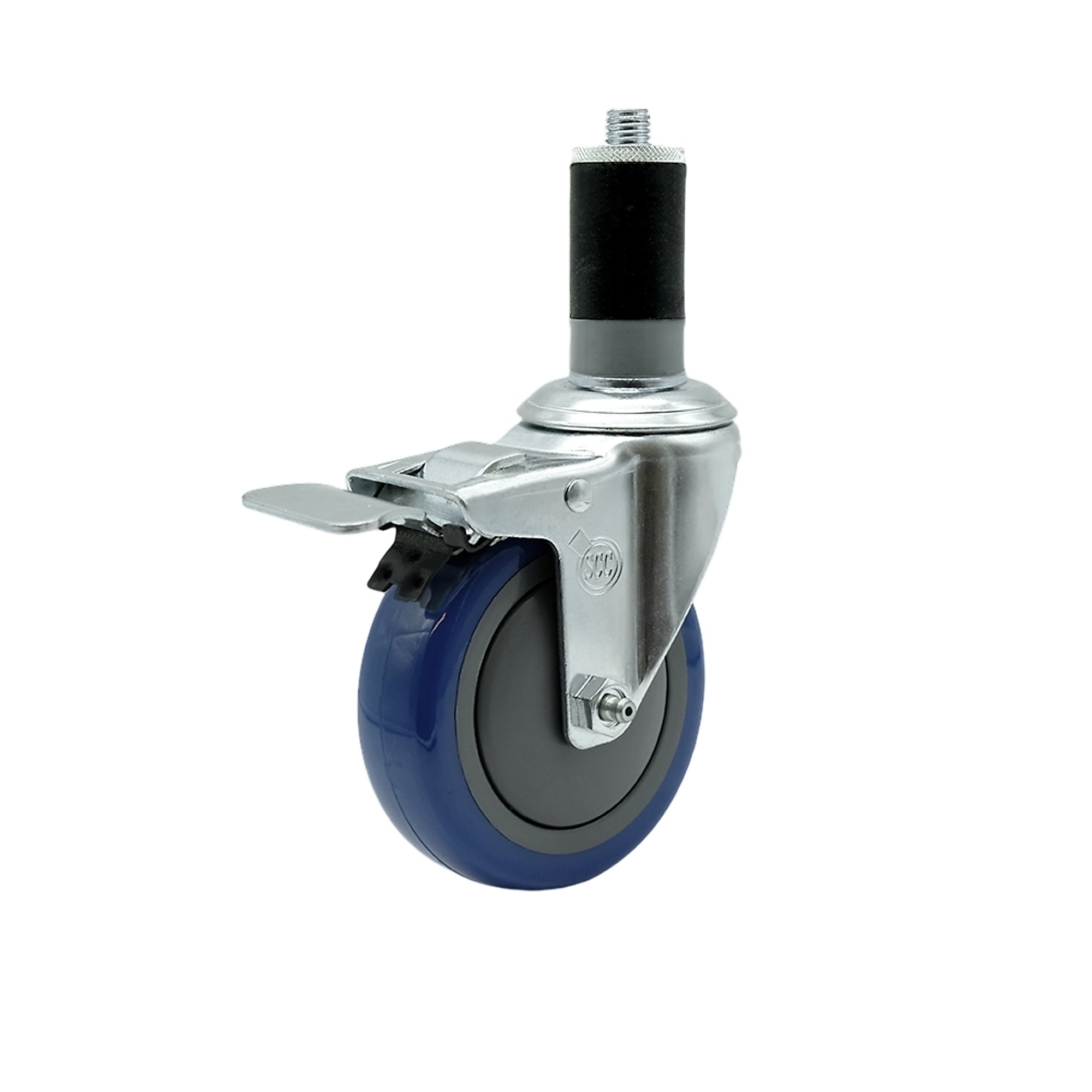 Service Caster, 4Inch x 1 1/4Inch Stem Caster, Wheel Diameter 4 in, Caster Type Swivel, Package (qty.) 1, Model SCC-SSTTLEX20S414-PPUB-BLUE-MTG46