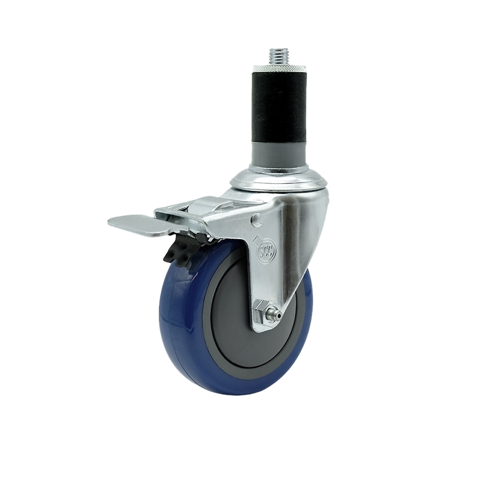 Service Caster, 4Inch x 1 1/4Inch Stem Caster, Wheel Diameter 4 in, Caster Type Swivel, Package (qty.) 1, Model SCC-SSTTLEX20S414-PPUB-BLUE-MTG47