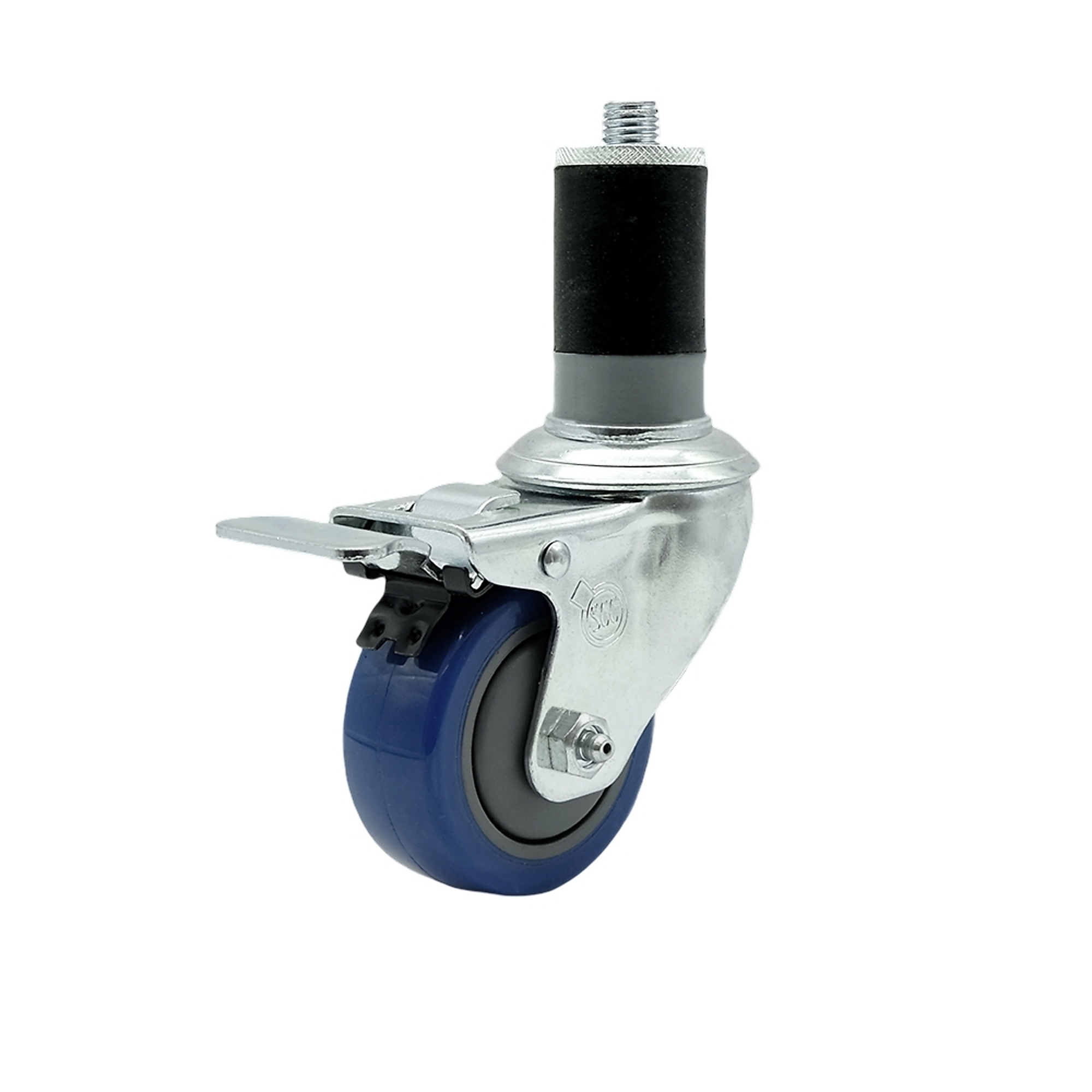 Service Caster, 3Inch x 1 1/4Inch Stem Caster, Wheel Diameter 3 in, Caster Type Swivel, Package (qty.) 1, Model SCC-SSTTLEX20S314-PPUB-BLUE-MTG47