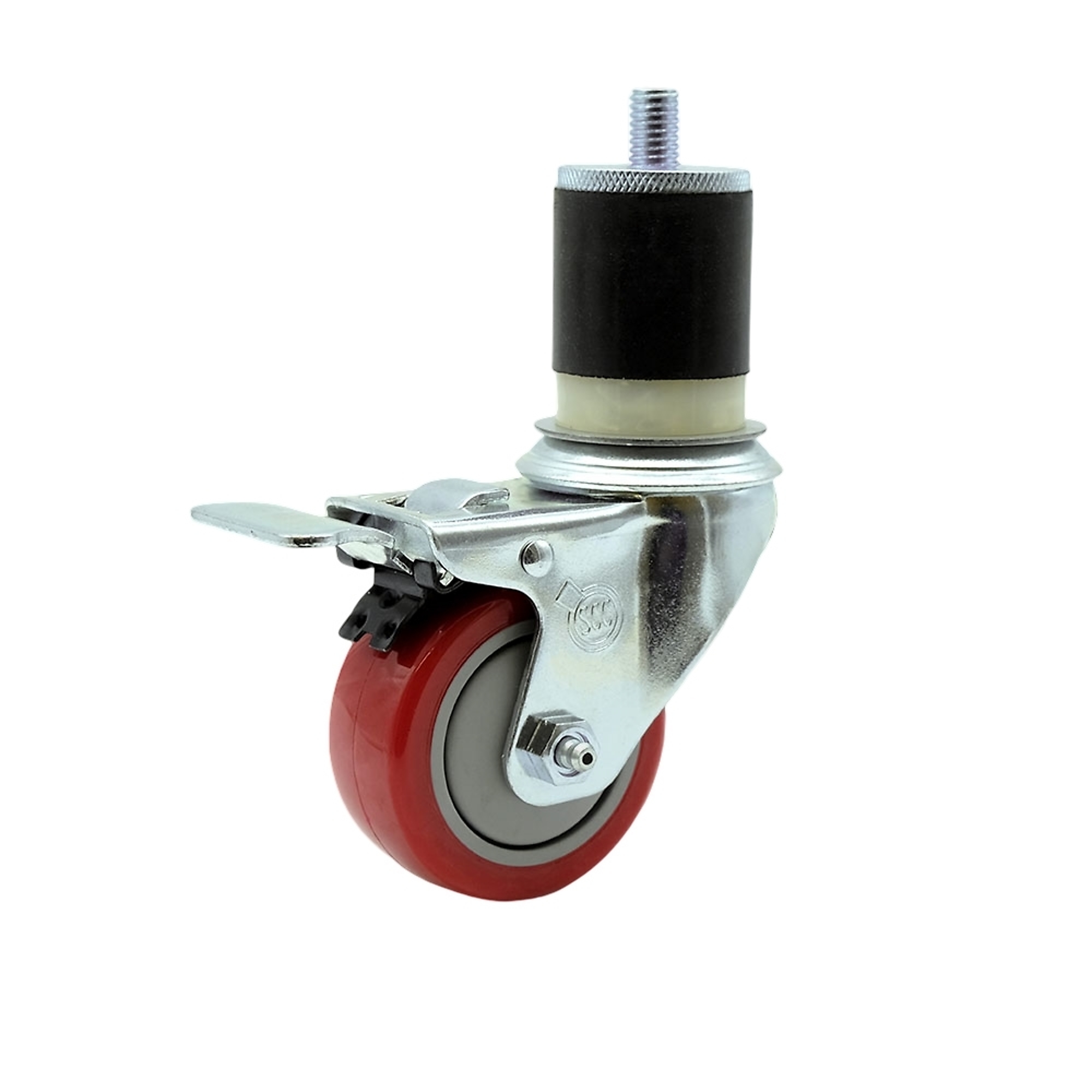 Service Caster, 3Inch x 1 1/4Inch Stem Caster, Wheel Diameter 3 in, Caster Type Swivel, Package (qty.) 1, Model SCC-SSTTLEX20S314-PPUB-RED-MTG21