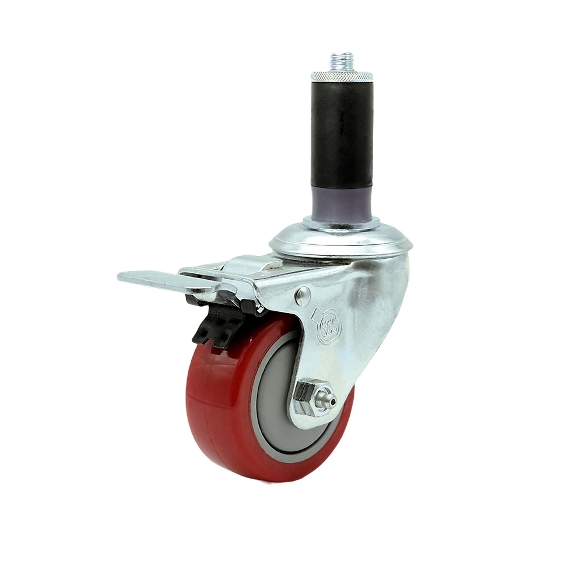 Service Caster, 3 1/2Inch x 1 1/4Inch Stem Caster, Wheel Diameter 3.5 in, Caster Type Swivel, Package (qty.) 1, Model SCC-SSTTLEX20S3514-PPUB-RED-