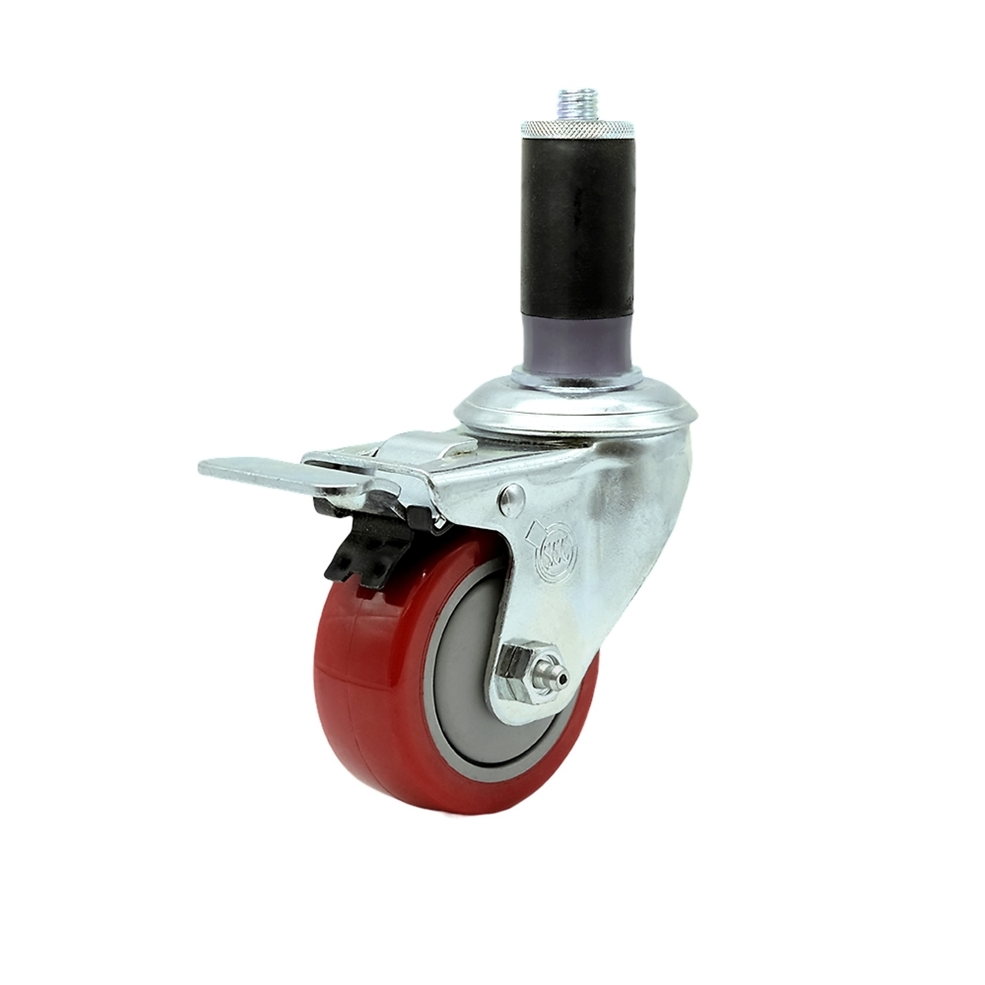 Service Caster, 3Inch x 1 1/4Inch Stem Caster, Wheel Diameter 3 in, Caster Type Swivel, Package (qty.) 1, Model SCC-SSTTLEX20S314-PPUB-RED-MTG44