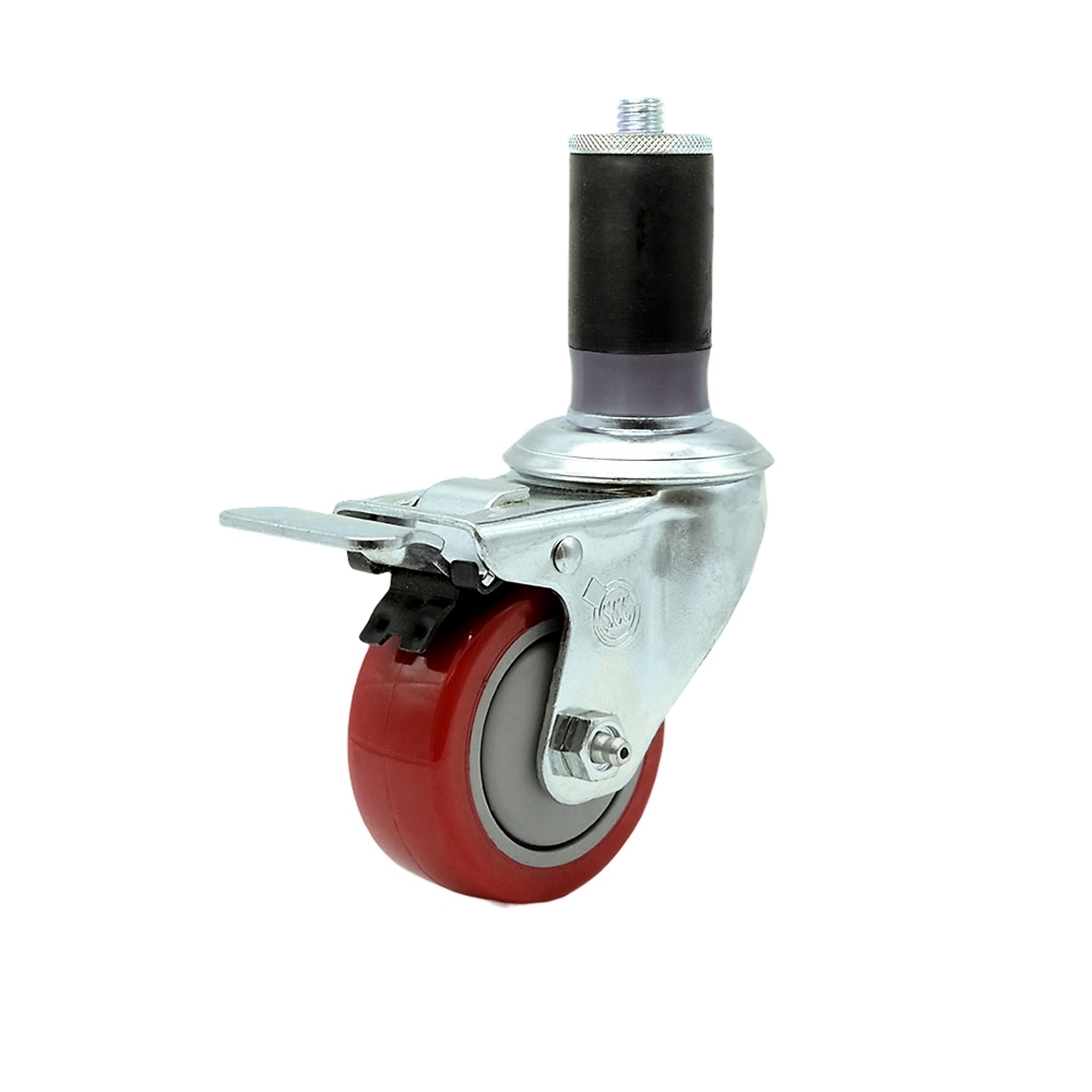 Service Caster, 3Inch x 1 1/4Inch Stem Caster, Wheel Diameter 3 in, Caster Type Swivel, Package (qty.) 1, Model SCC-SSTTLEX20S314-PPUB-RED-MTG46