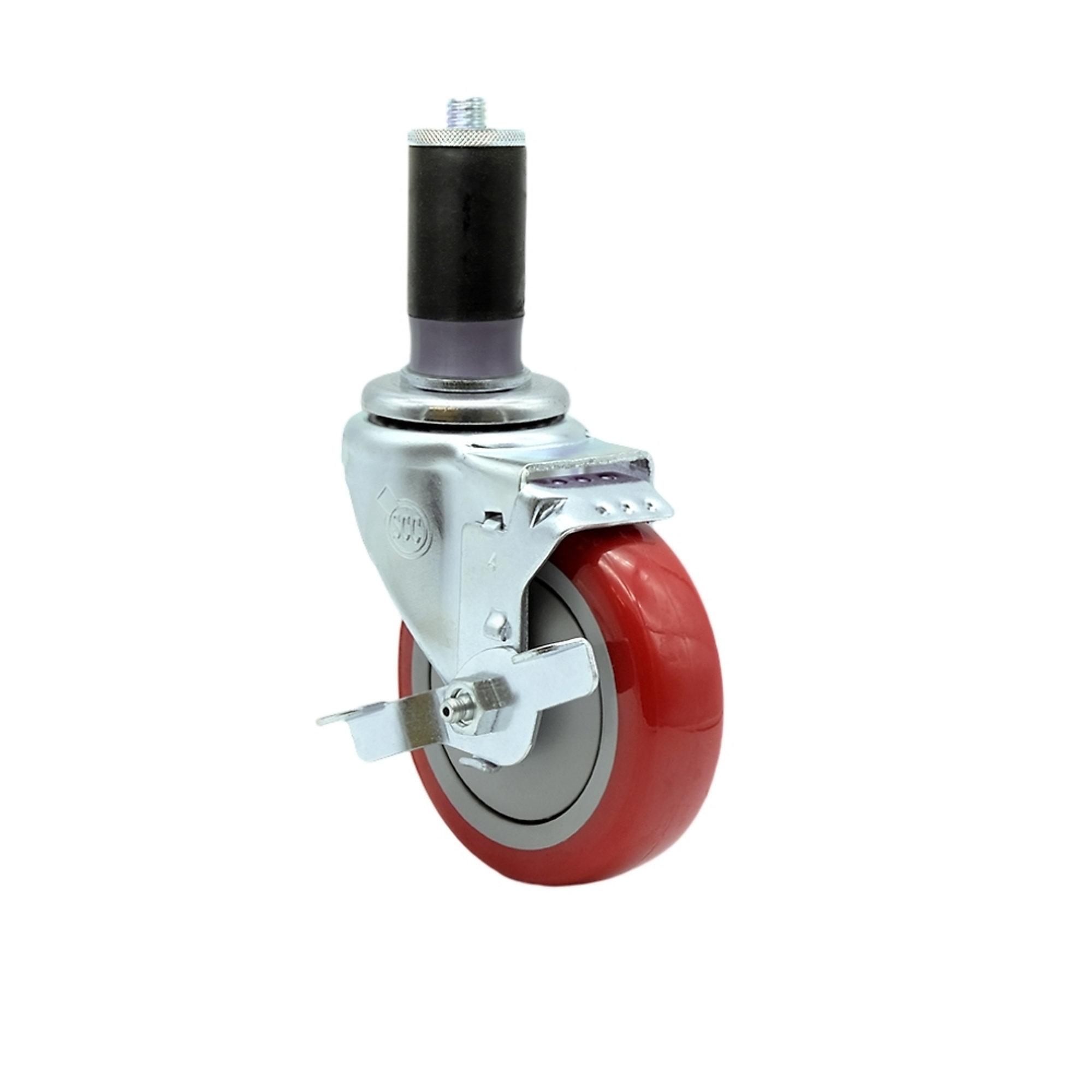 Service Caster, 4Inch x 1 1/4Inch Stem Caster, Wheel Diameter 4 in, Caster Type Swivel, Package (qty.) 1, Model SCC-SSEX20S414-PPUB-RED-TLB-MTG46