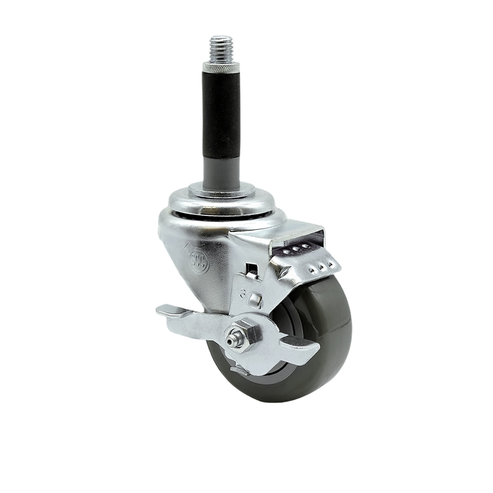 Service Caster, 3Inch x 1 1/4Inch Stem Caster, Wheel Diameter 3 in, Caster Type Swivel, Package (qty.) 1, Model SCC-SSEX20S314-PPUB-TLB-MTG40