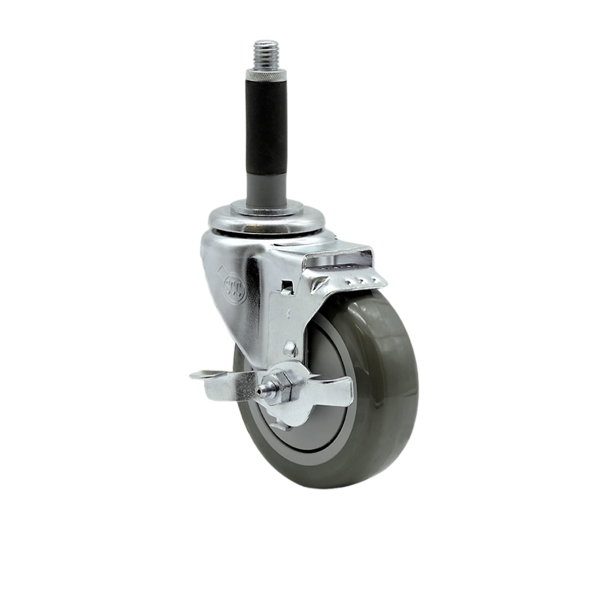 Service Caster, 4Inch x 1 1/4Inch Stem Caster, Wheel Diameter 4 in, Caster Type Swivel, Package (qty.) 1, Model SCC-SSEX20S414-PPUB-TLB-MTG40