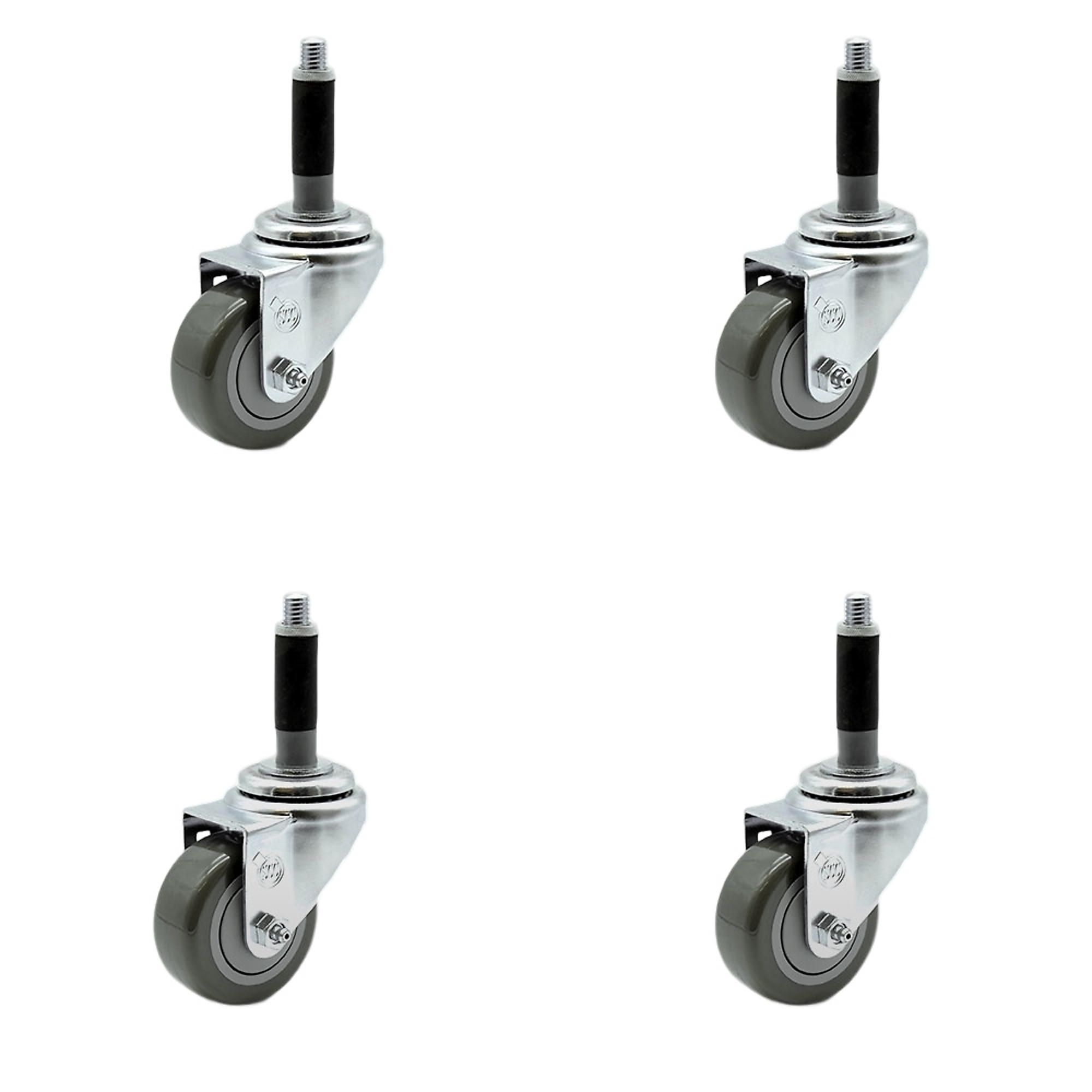 Service Caster, 3 1/2Inch x 1 1/4Inch Stem Casters, Wheel Diameter 3.5 in, Caster Type Rigid, Package (qty.) 4, Model SCC-SSEX20S3514-PPUB-MTG40-4