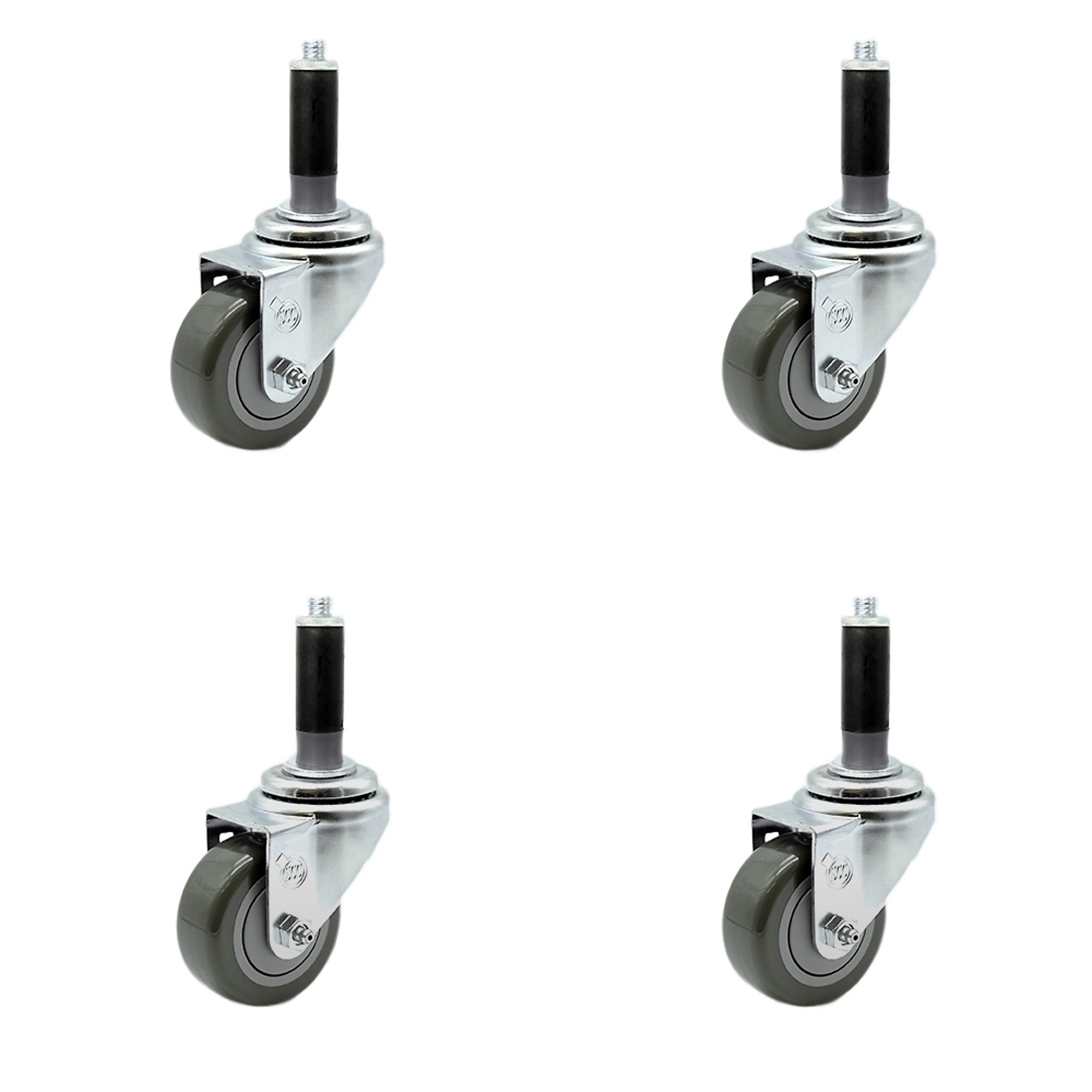 Service Caster, 3Inch x 1 1/4Inch Stem Casters, Wheel Diameter 3 in, Caster Type Rigid, Package (qty.) 4, Model SCC-SSEX20S314-PPUB-MTG42-4