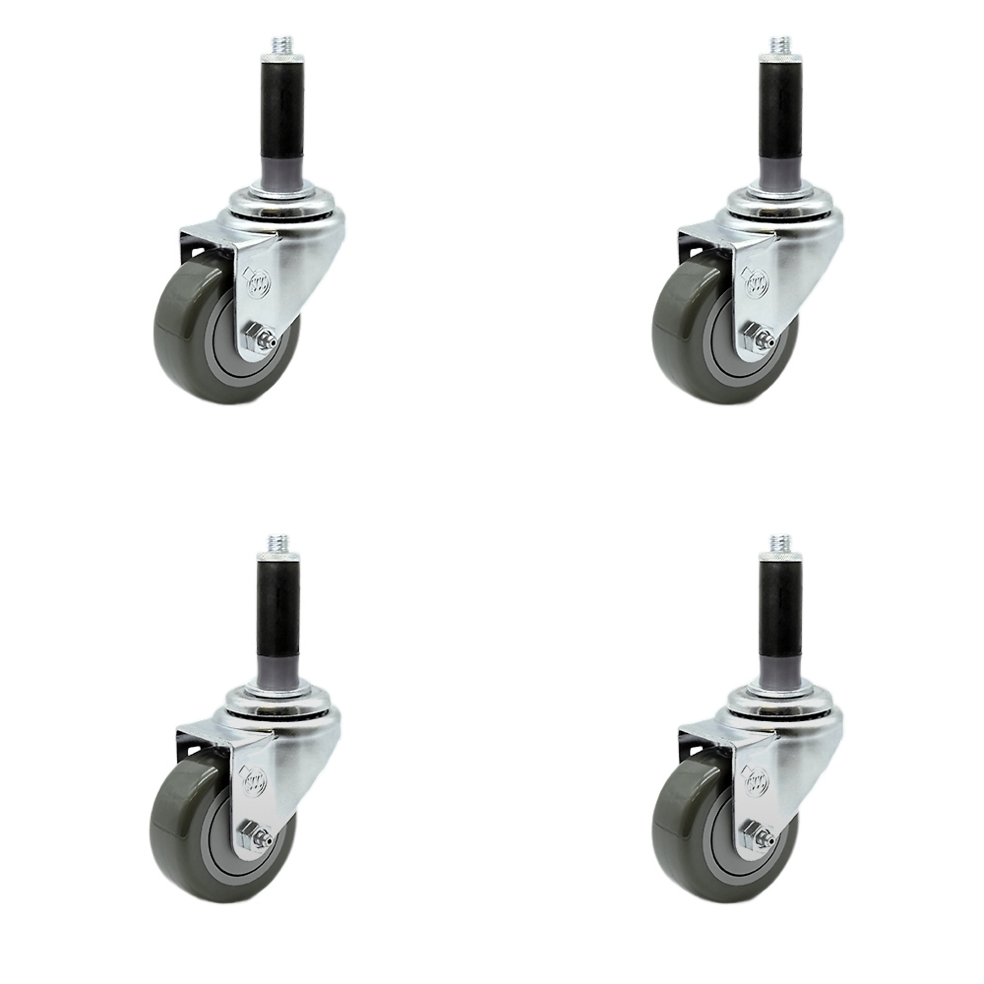 Service Caster, 3 1/2Inch x 1 1/4Inch Stem Casters, Wheel Diameter 3.5 in, Caster Type Rigid, Package (qty.) 4, Model SCC-SSEX20S3514-PPUB-MTG41-4