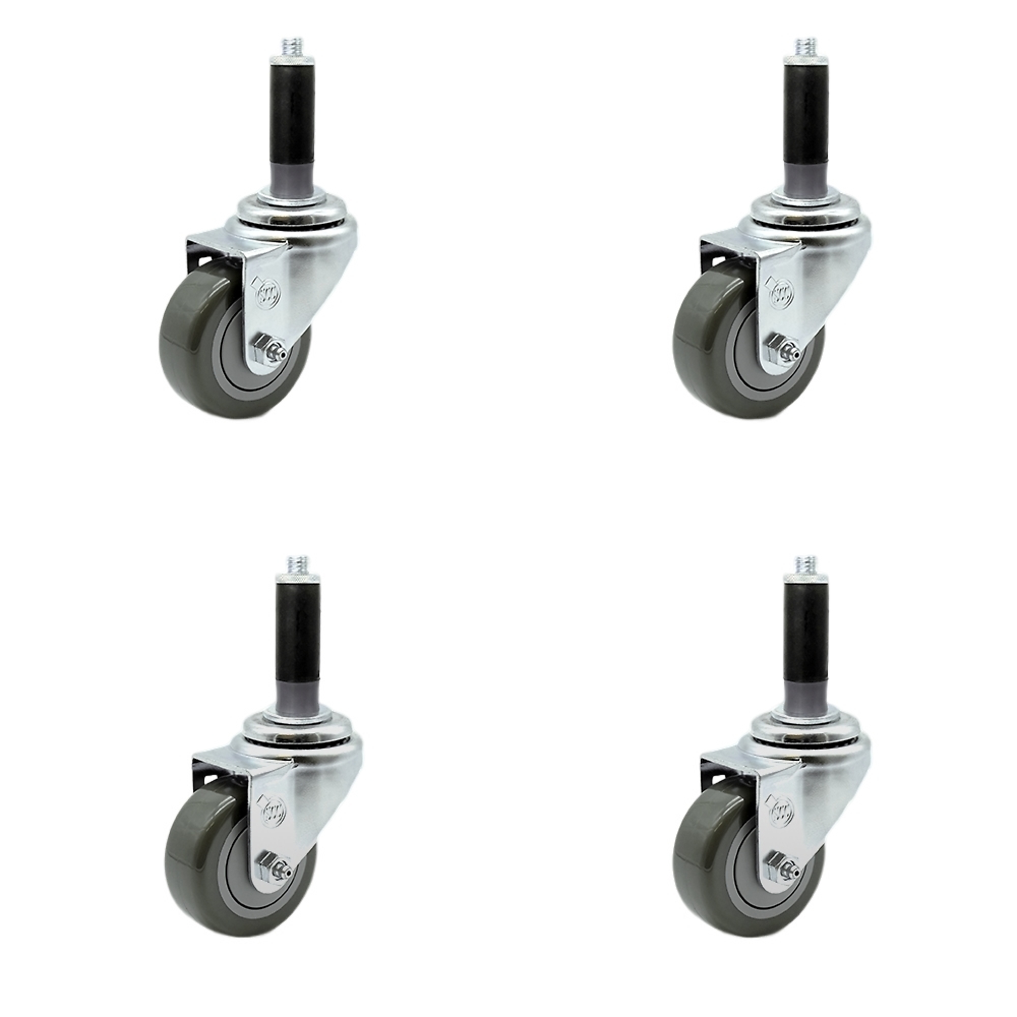 Service Caster, 3 1/2Inch x 1 1/4Inch Stem Casters, Wheel Diameter 3.5 in, Caster Type Rigid, Package (qty.) 4, Model SCC-SSEX20S3514-PPUB-MTG42-4