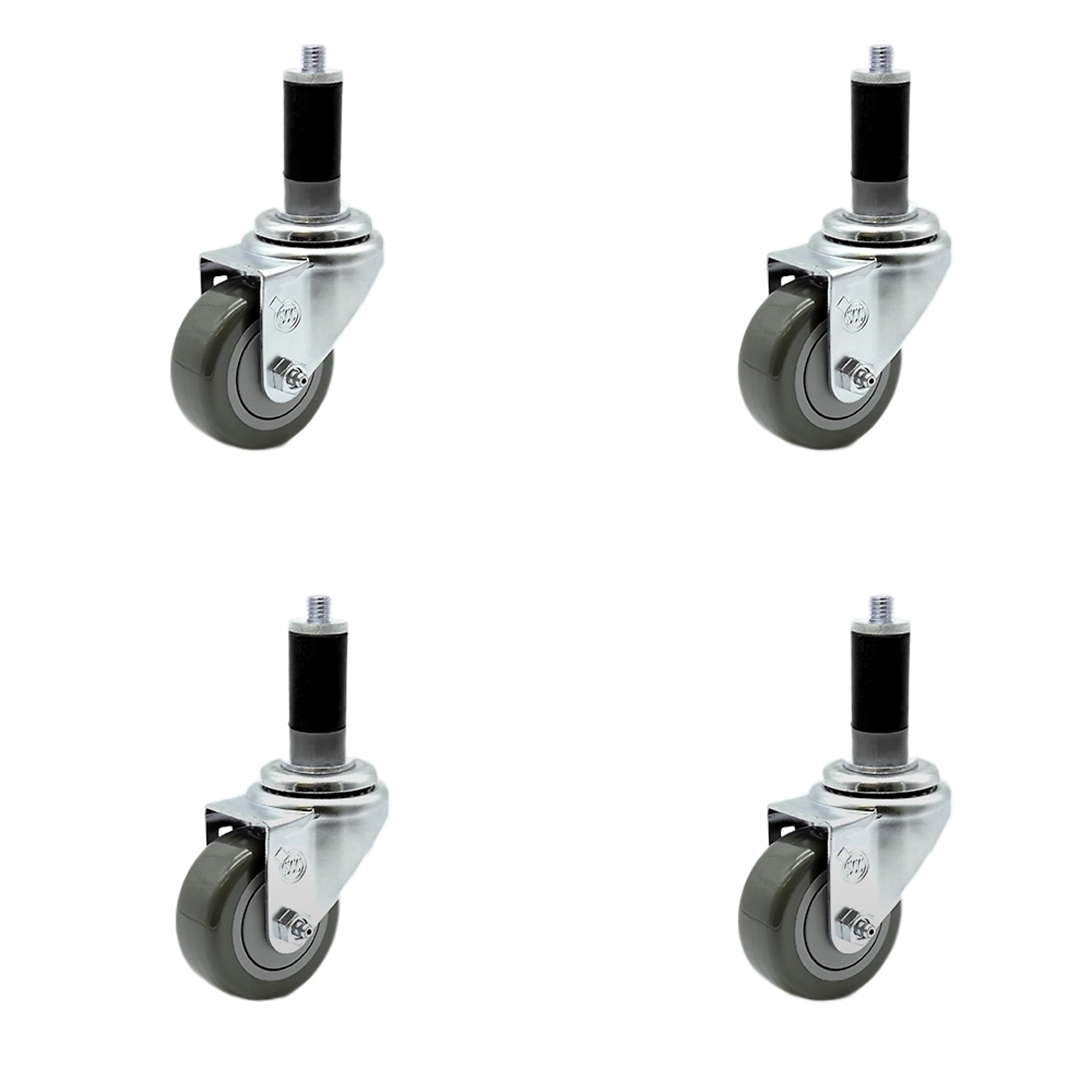 Service Caster, 3 1/2Inch x 1 1/4Inch Stem Casters, Wheel Diameter 3.5 in, Caster Type Rigid, Package (qty.) 4, Model SCC-SSEX20S3514-PPUB-MTG43-4