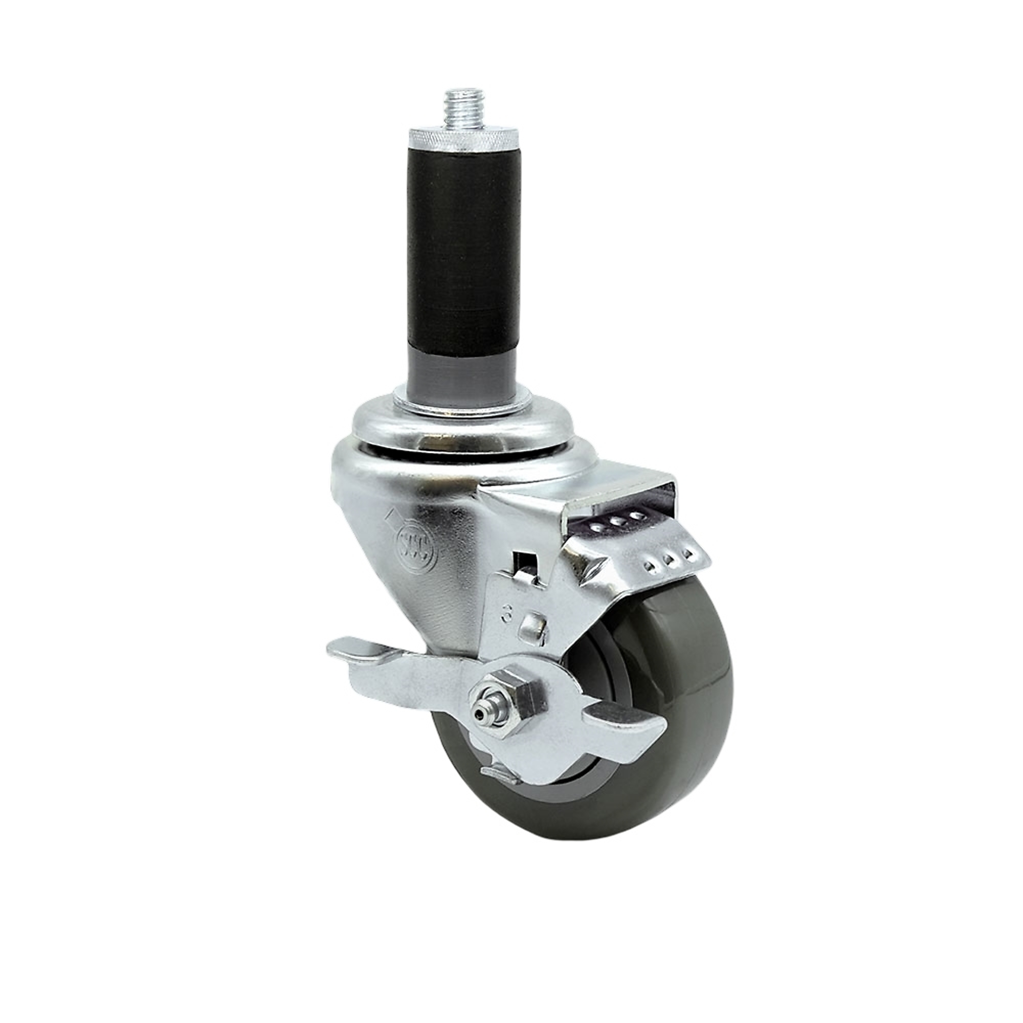 Service Caster, 3Inch x 1 1/4Inch Stem Caster, Wheel Diameter 3 in, Caster Type Swivel, Package (qty.) 1, Model SCC-SSEX20S314-PPUB-TLB-MTG45