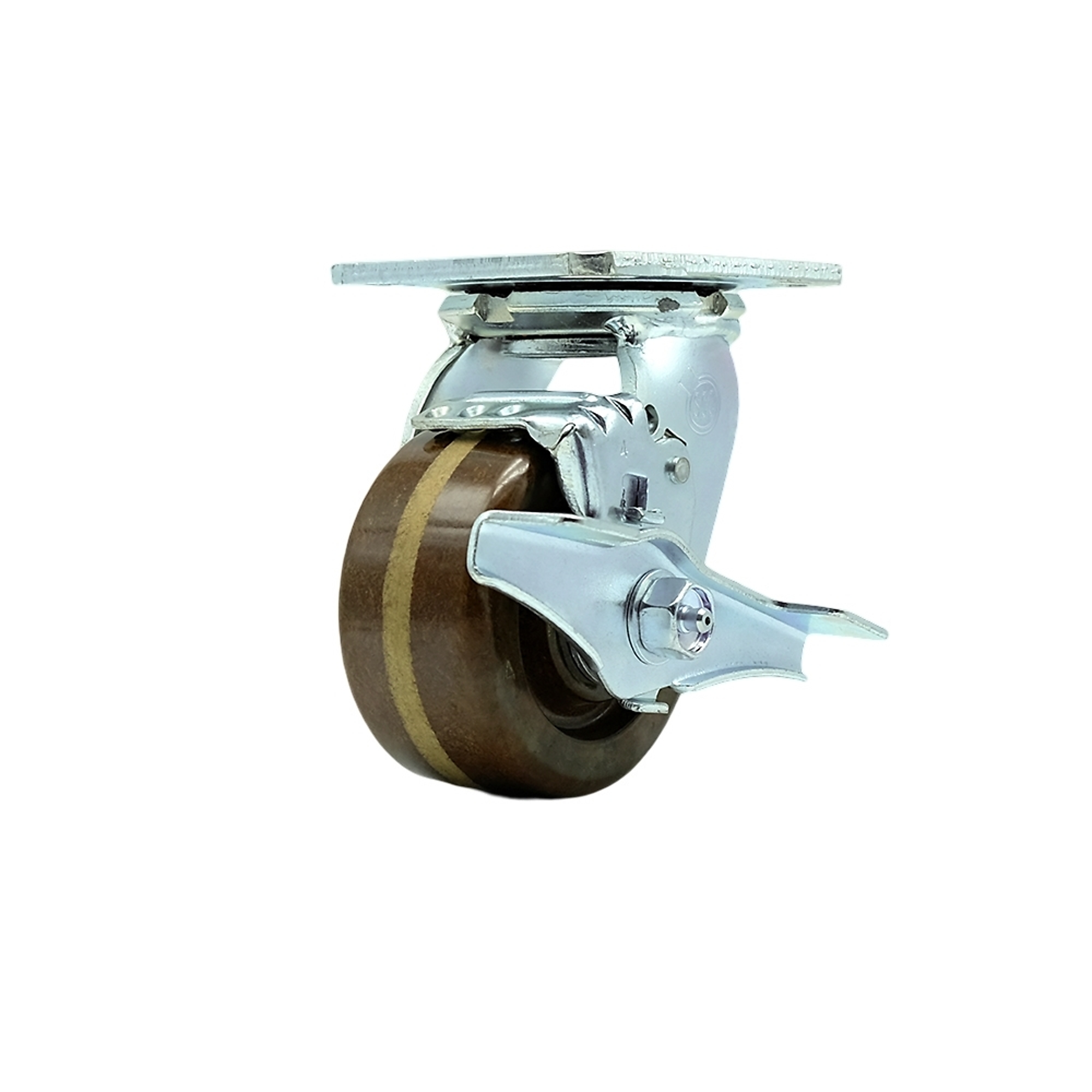 Service Caster, 4Inch x 2Inch Plate Caster, Wheel Diameter 4 in, Caster Type Swivel, Package (qty.) 1, Model SCC-30CS420-PHRHT-TLB