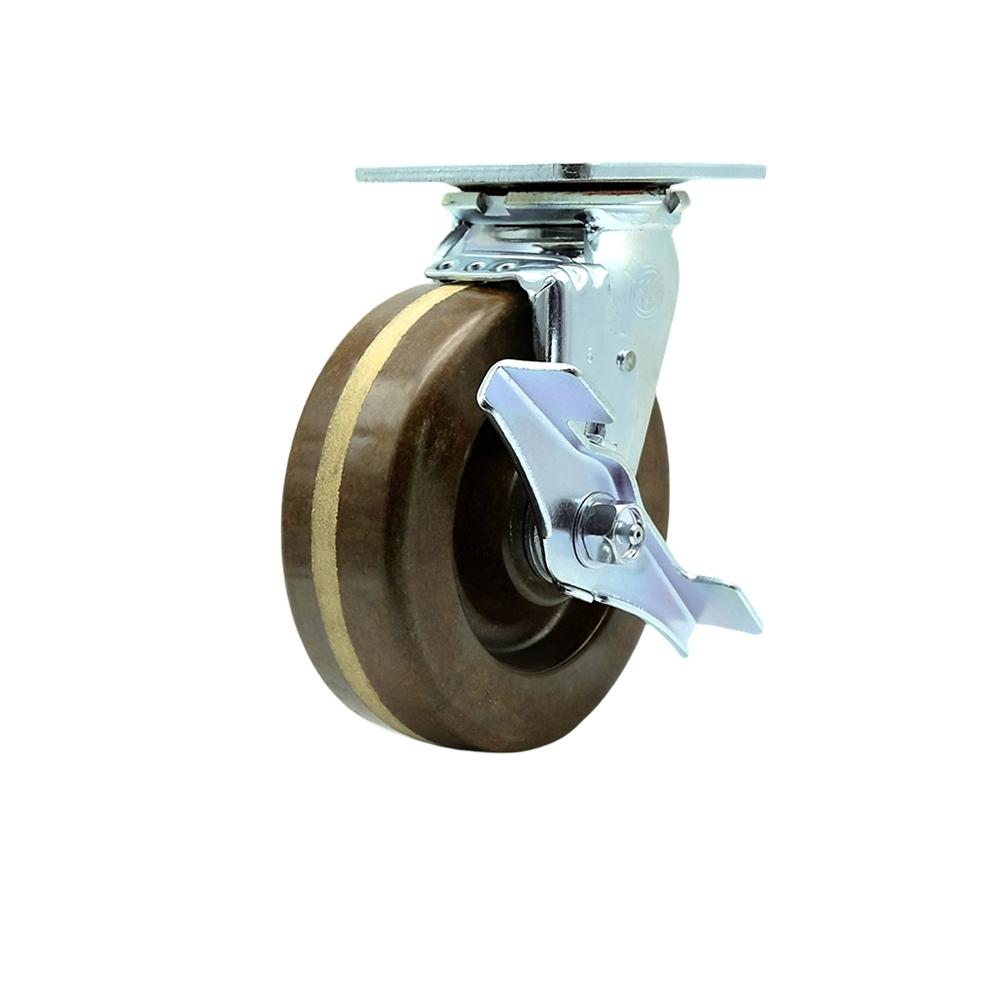 Service Caster, 6Inch x 2Inch Plate Caster, Wheel Diameter 6 in, Caster Type Swivel, Package (qty.) 1, Model SCC-30CS620-PHRHT-TLB