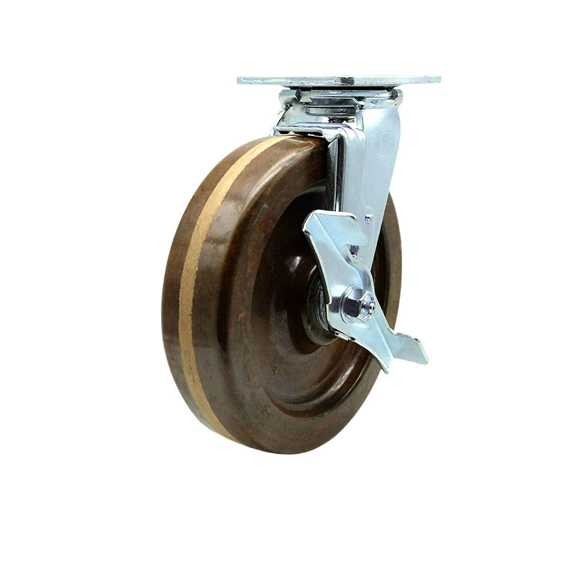 Service Caster, 8Inch x 2Inch Plate Caster, Wheel Diameter 8 in, Caster Type Swivel, Package (qty.) 1, Model SCC-30CS820-PHRHT-TLB