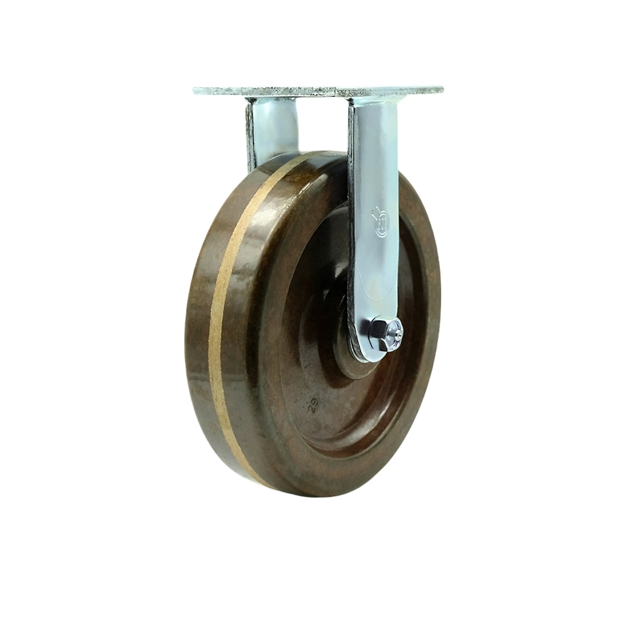 Service Caster, 8Inch x 2Inch Plate Caster, Wheel Diameter 8 in, Caster Type Rigid, Package (qty.) 1, Model SCC-30R820-PHRHT