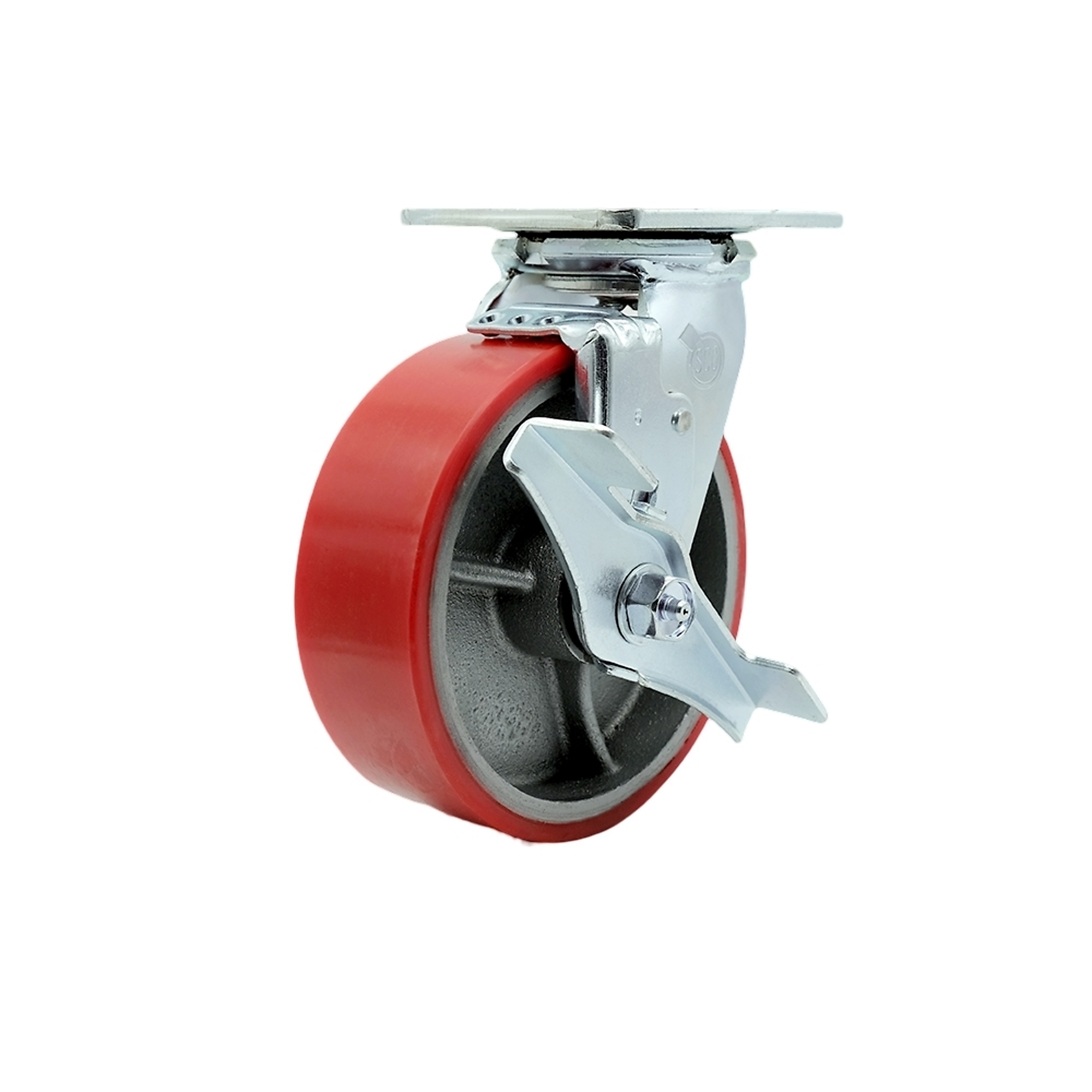 Service Caster, 6Inch x 2Inch Plate Caster, Wheel Diameter 6 in, Caster Type Swivel, Package (qty.) 1, Model SCC-30CS620-PUR-RS-TLB