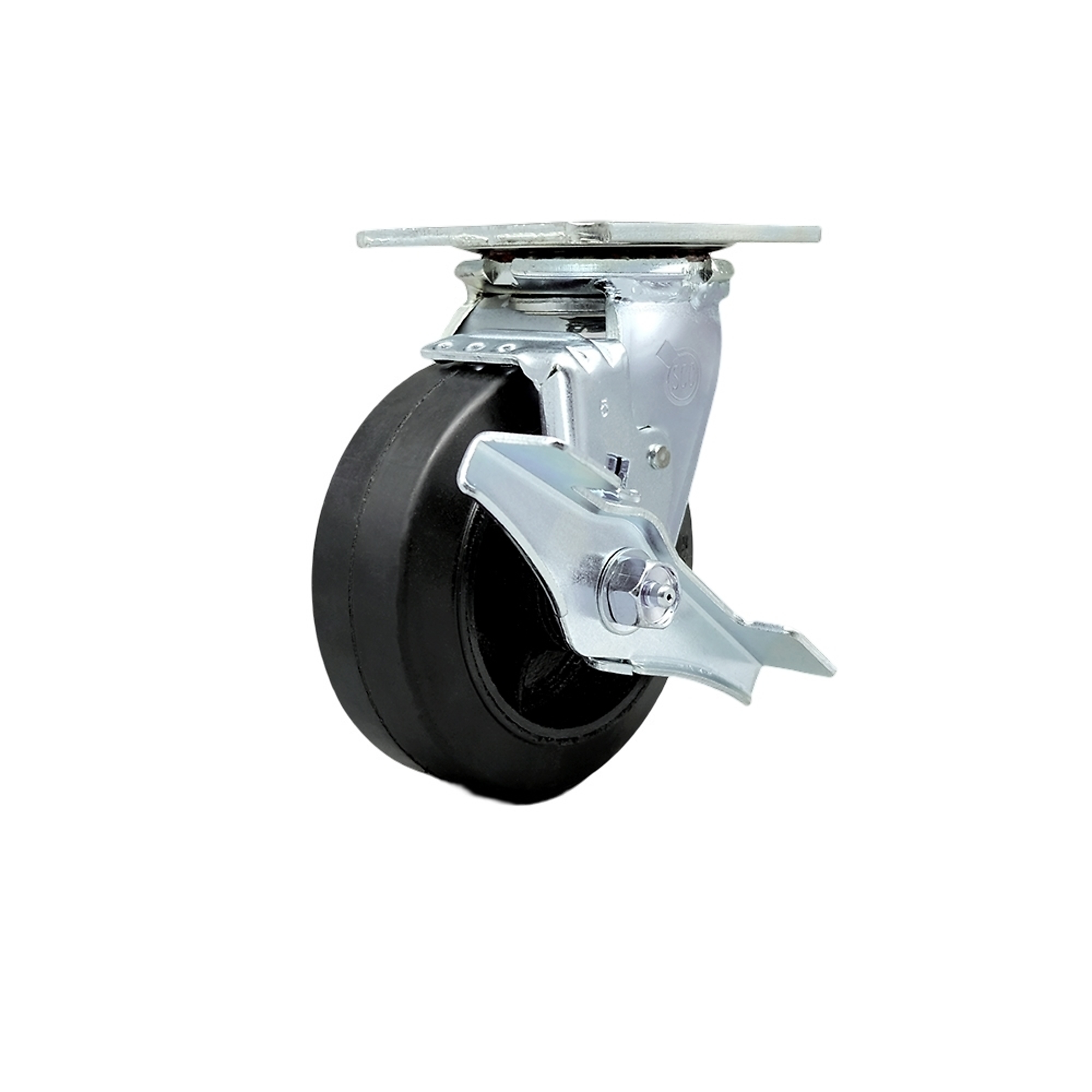 Service Caster, 5Inch x 2Inch Plate Caster, Wheel Diameter 5 in, Caster Type Swivel, Package (qty.) 1, Model SCC-30CS520-RSR-TLB