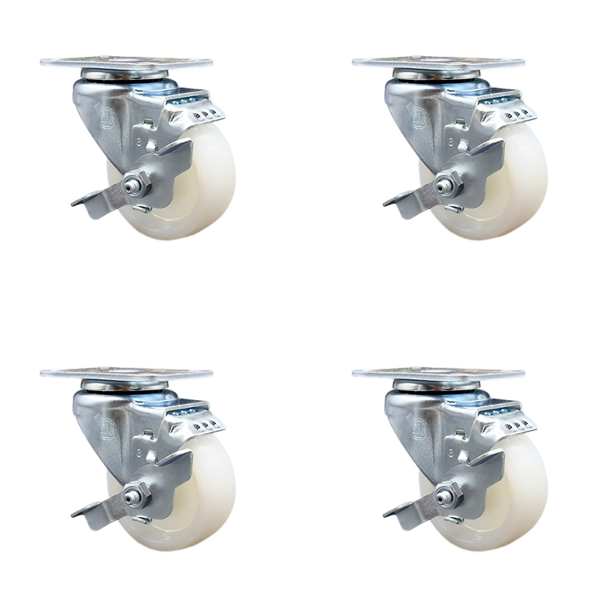 Service Caster, 3Inch x 1 1/4Inch Plate Casters, Wheel Diameter 3 in, Caster Type Swivel, Package (qty.) 4, Model SCC-20S314-NYS-TLB-4