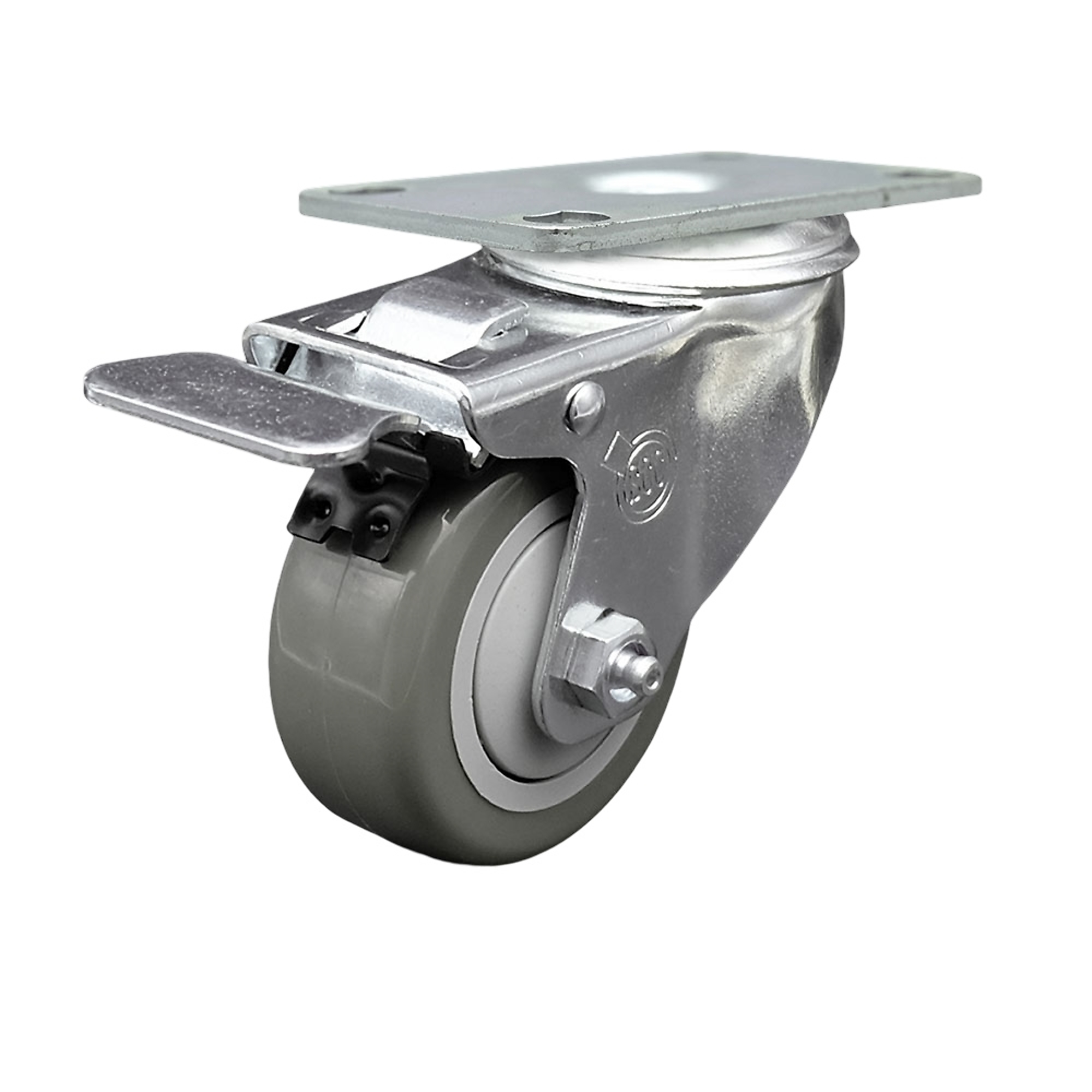 Service Caster, 3Inch x 1 1/4Inch Plate Caster, Wheel Diameter 3 in, Caster Type Swivel, Package (qty.) 1, Model SCC-TTL20S314-PPUB