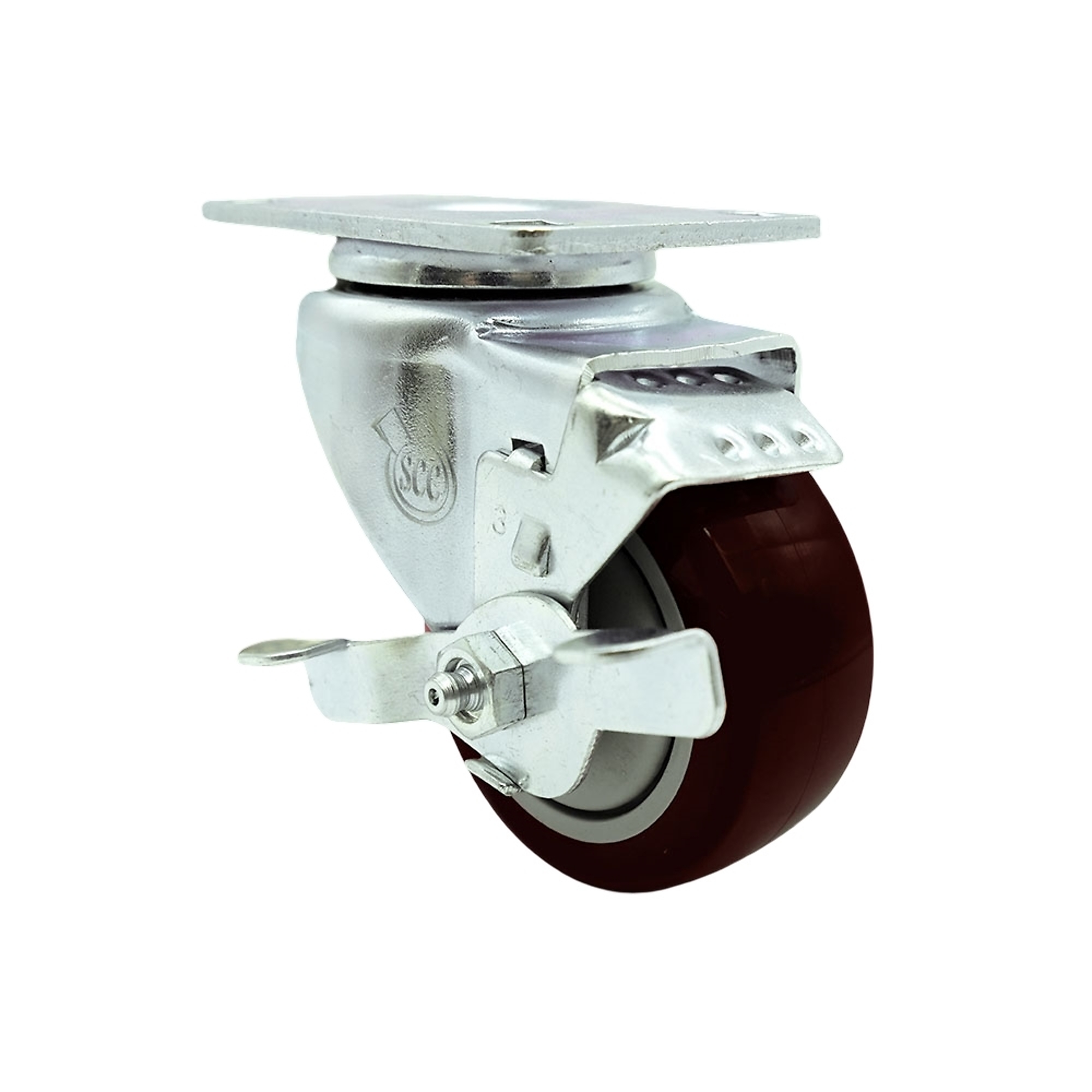 Service Caster, 3 1/2Inch x 1 1/4Inch Plate Caster, Wheel Diameter 3.5 in, Caster Type Swivel, Package (qty.) 1, Model SCC-20S3514-PPUB-MRN-TLB