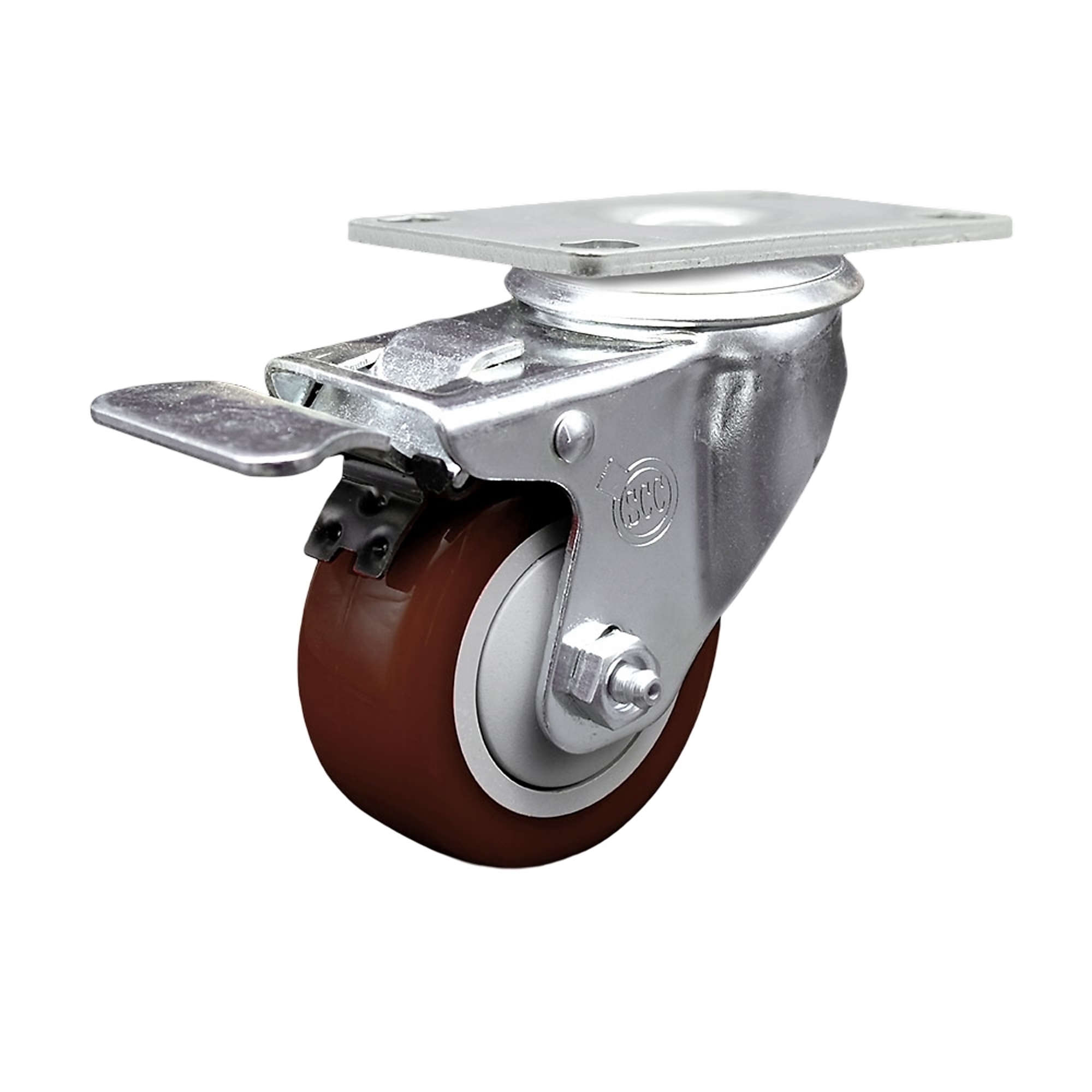 Service Caster, 3Inch x 1 1/4Inch Plate Caster, Wheel Diameter 3 in, Caster Type Swivel, Package (qty.) 1, Model SCC-TTL20S314-PPUB-MRN