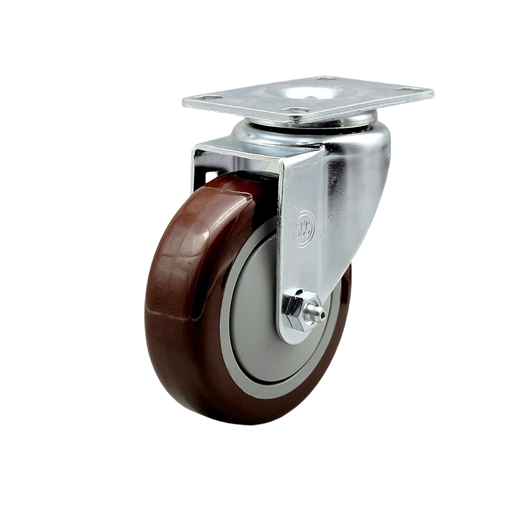 Service Caster, 4Inch x 1 1/4Inch Plate Caster, Wheel Diameter 4 in, Caster Type Swivel, Package (qty.) 1, Model SCC-20S414-PPUB-MRN