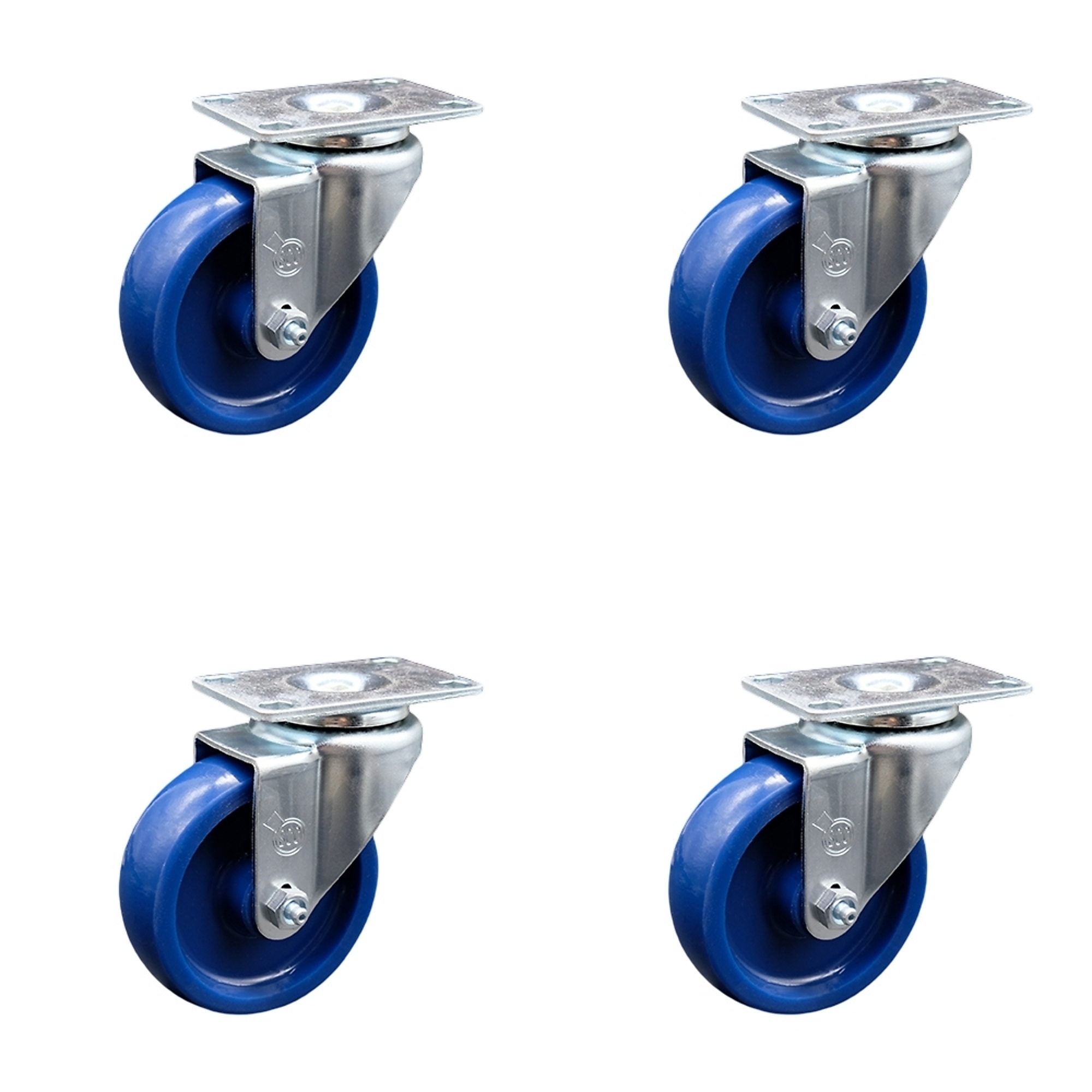 Service Caster, 4Inch x 1 1/4Inch Plate Casters, Wheel Diameter 4 in, Caster Type Swivel, Package (qty.) 4, Model SCC-20S414-SPUS-4