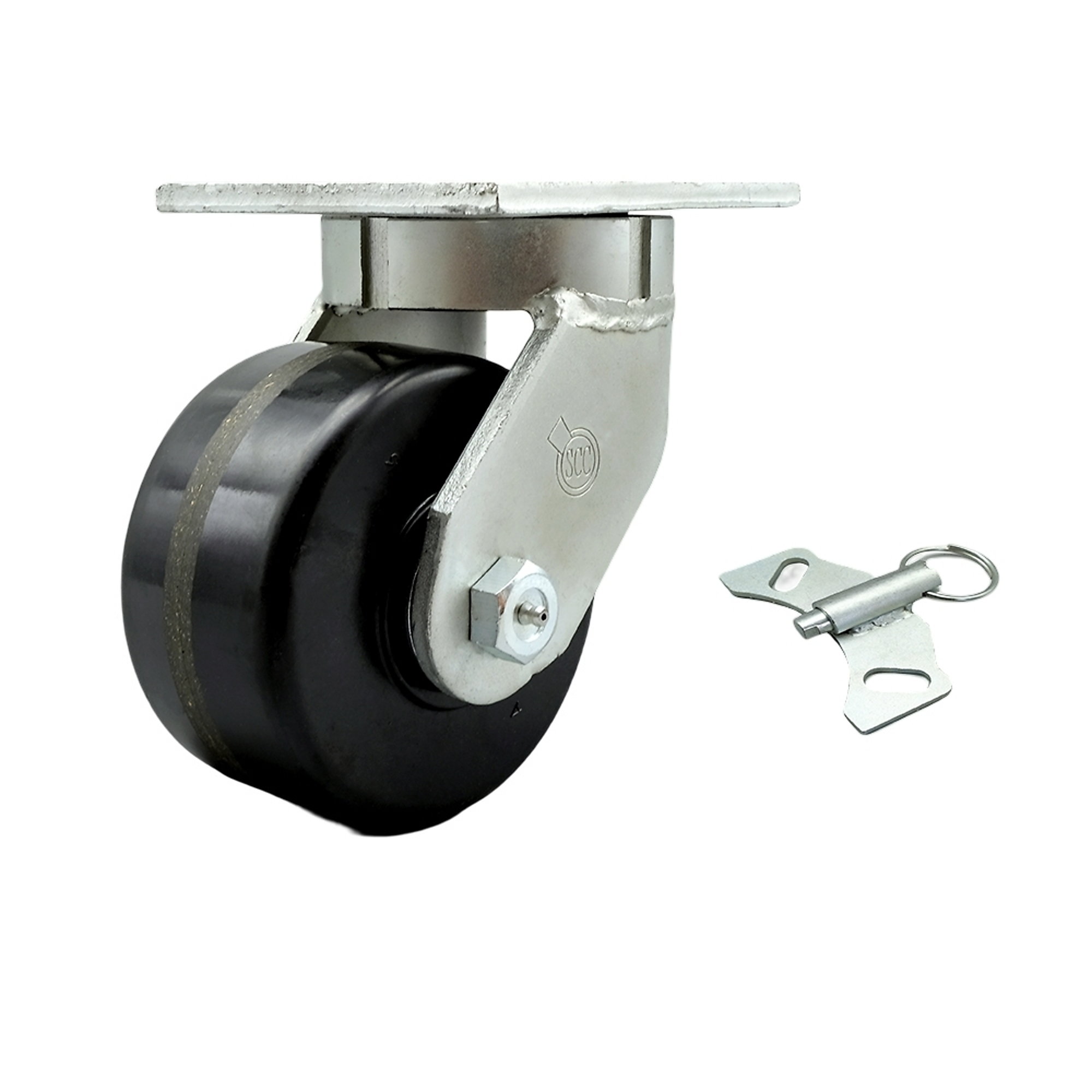 Service Caster, 6Inch x 3Inch Plate Caster, Wheel Diameter 6 in, Caster Type Swivel, Package (qty.) 1, Model SCC-KP92S630-PHR-BSL