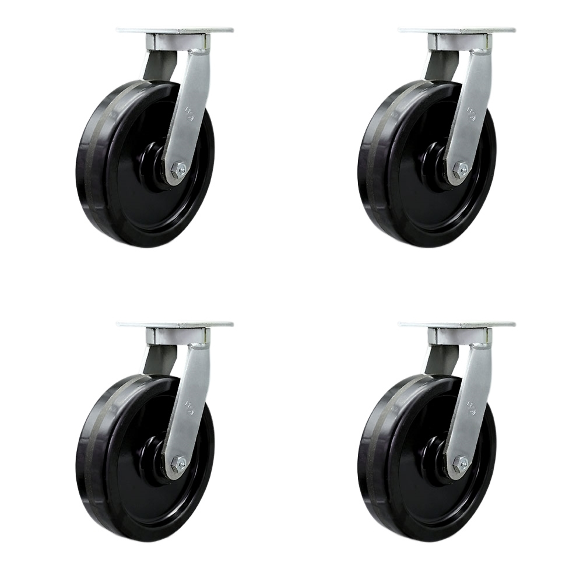 Service Caster, 12Inch x 3Inch Plate Casters, Wheel Diameter 12 in, Caster Type Swivel, Package (qty.) 4, Model SCC-KP92S1230-PHR-BSL-2-S-2