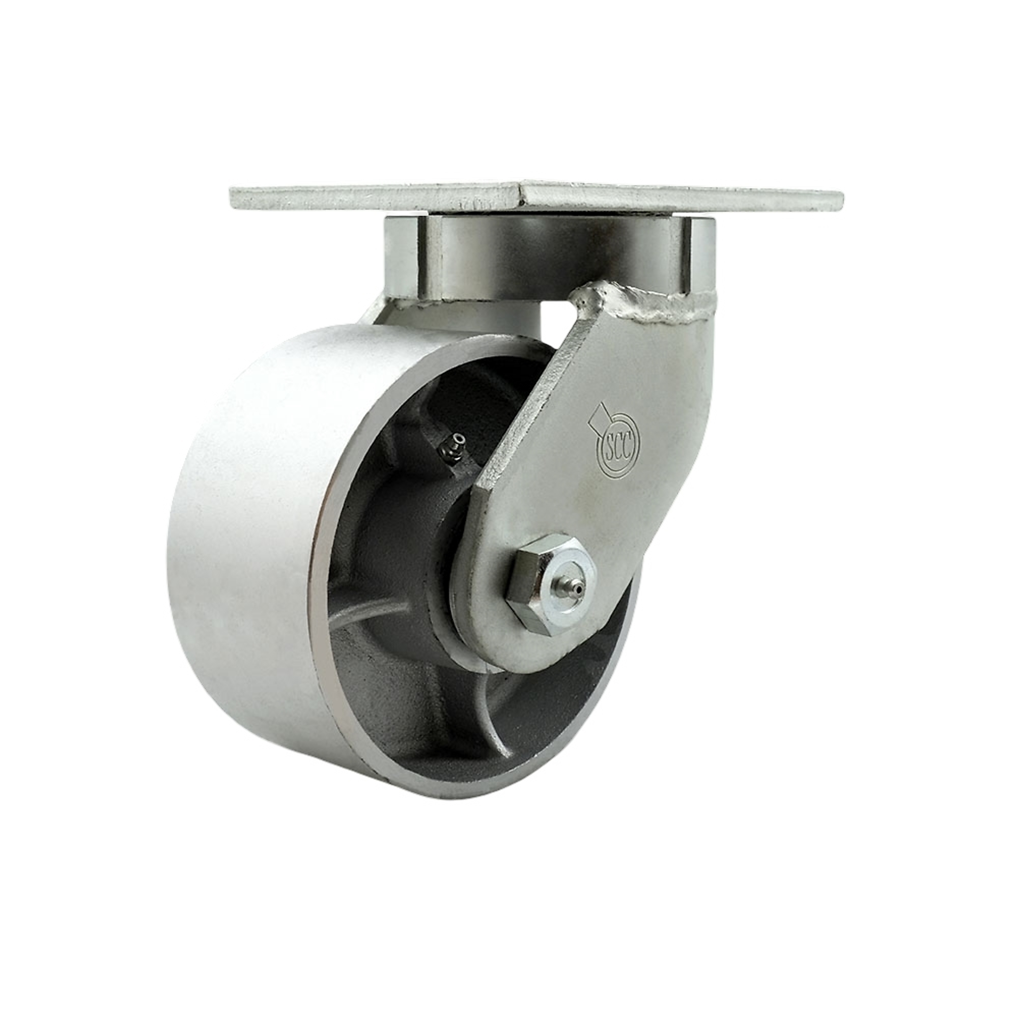 Service Caster, 6Inch x 3Inch Plate Caster, Wheel Diameter 6 in, Caster Type Swivel, Package (qty.) 1, Model SCC-KP92S630-SSR-BSL