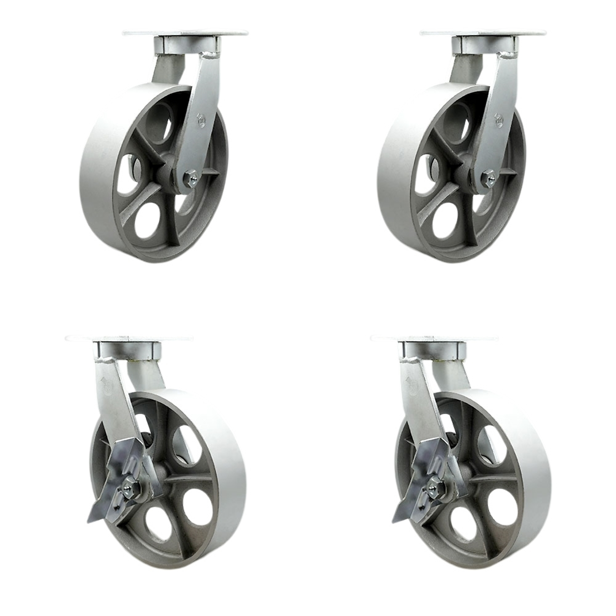 Service Caster, 12Inch x 3Inch Plate Casters, Wheel Diameter 12 in, Caster Type Swivel, Package (qty.) 4, Model SCC-KP92S1230-SSR-2-SLB-2