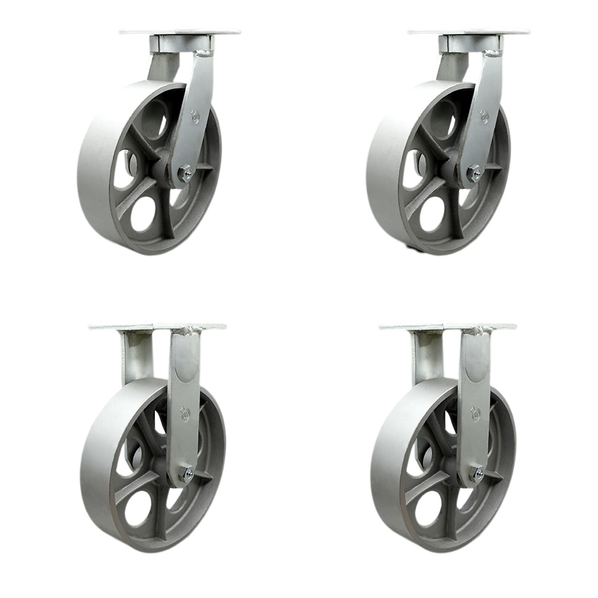 Service Caster, 12Inch x 3Inch Plate Casters, Wheel Diameter 12 in, Caster Type Swivel, Package (qty.) 4, Model SCC-KP92S1230-SSR-BSL-2-R-2