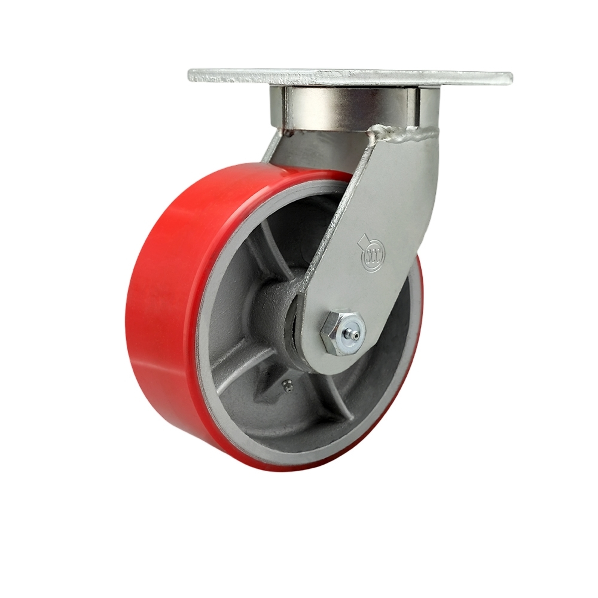 Service Caster, 8Inch x 3Inch Plate Caster, Wheel Diameter 8 in, Caster Type Swivel, Package (qty.) 1, Model SCC-KP92S830-PUR-RS