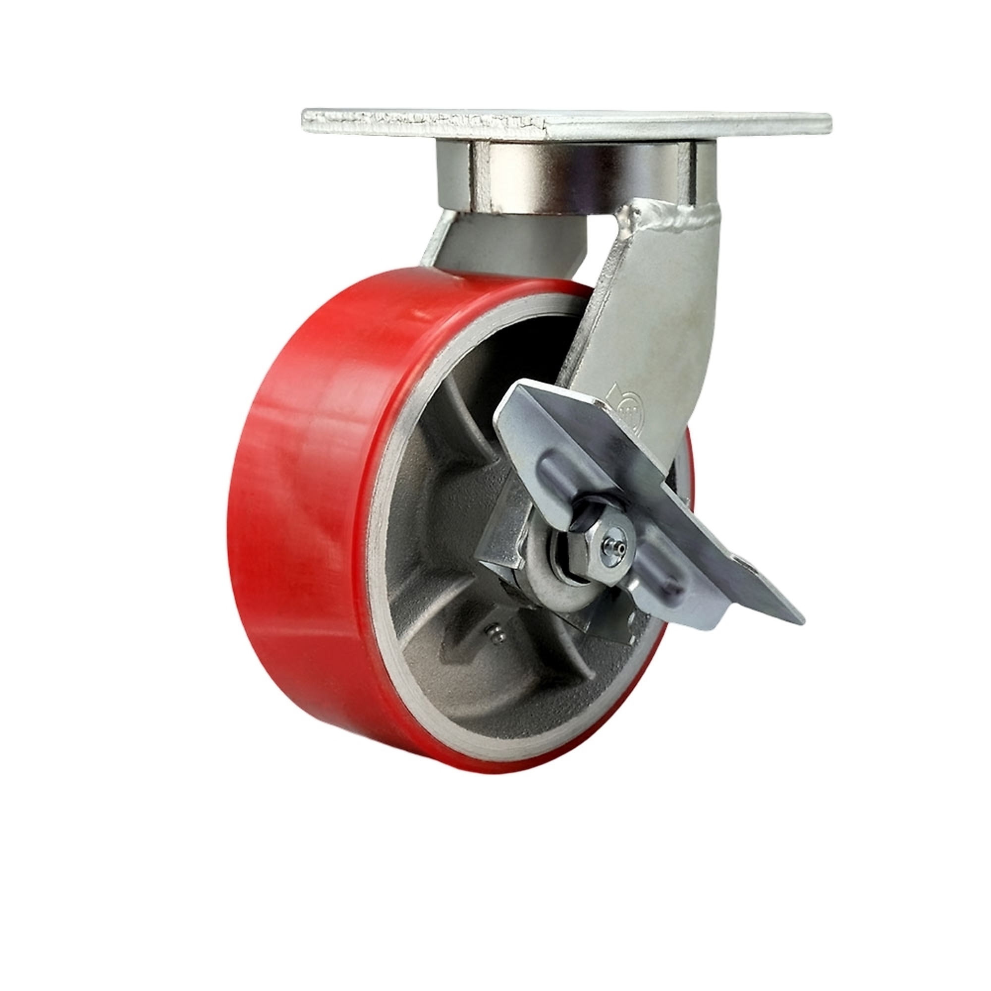 Service Caster, 8Inch x 3Inch Plate Caster, Wheel Diameter 8 in, Caster Type Swivel, Package (qty.) 1, Model SCC-KP92S830-PUR-RS-SLB