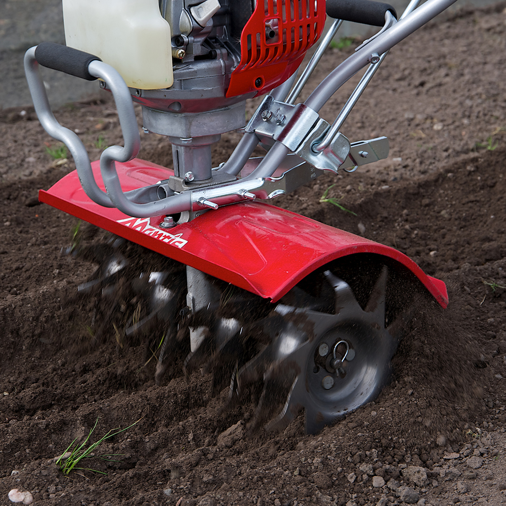Mantis, 4-Cycle XP Tiller w/Kickstand || Honda GX35 engine, Max. Working Width 16 in, Engine Displacement 35 cc, Model 7566A