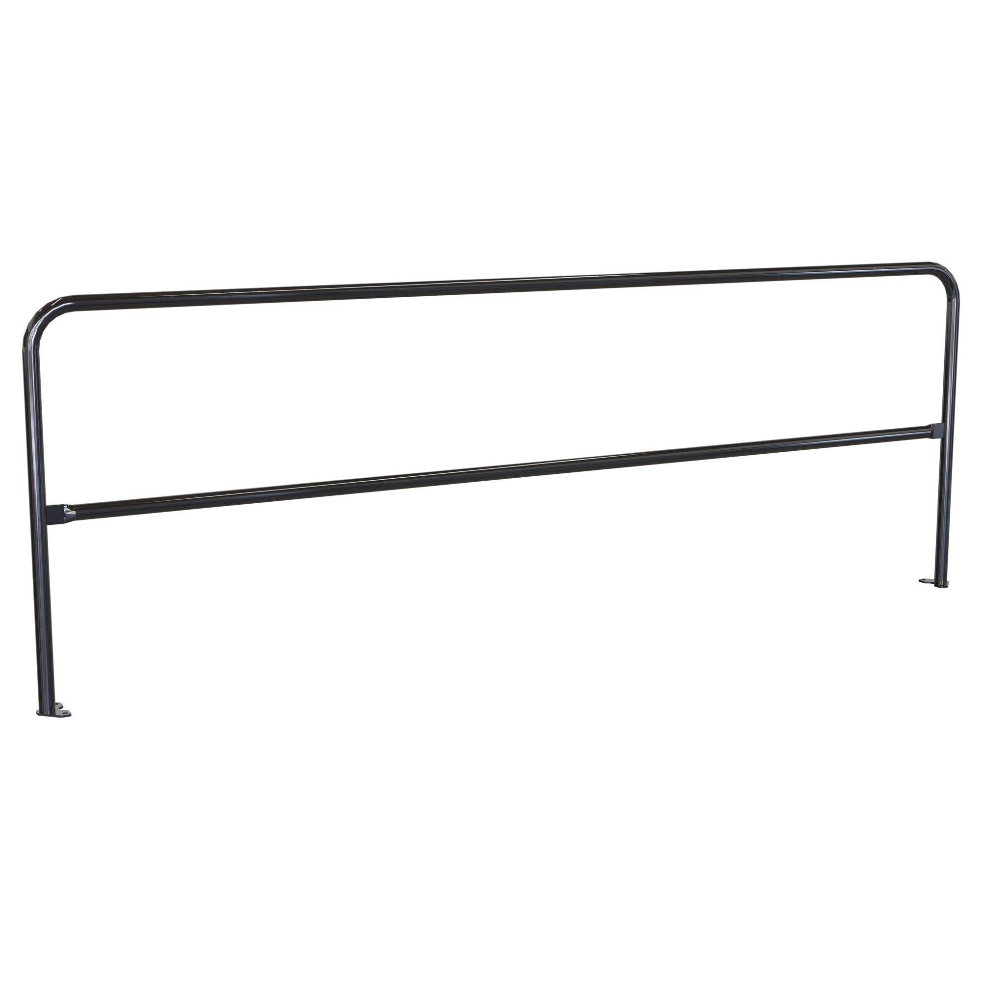 Vestil, Railing w/Baseplate 10ft. L Blk, Length 121 in, Model VDKR-10-BP-BK