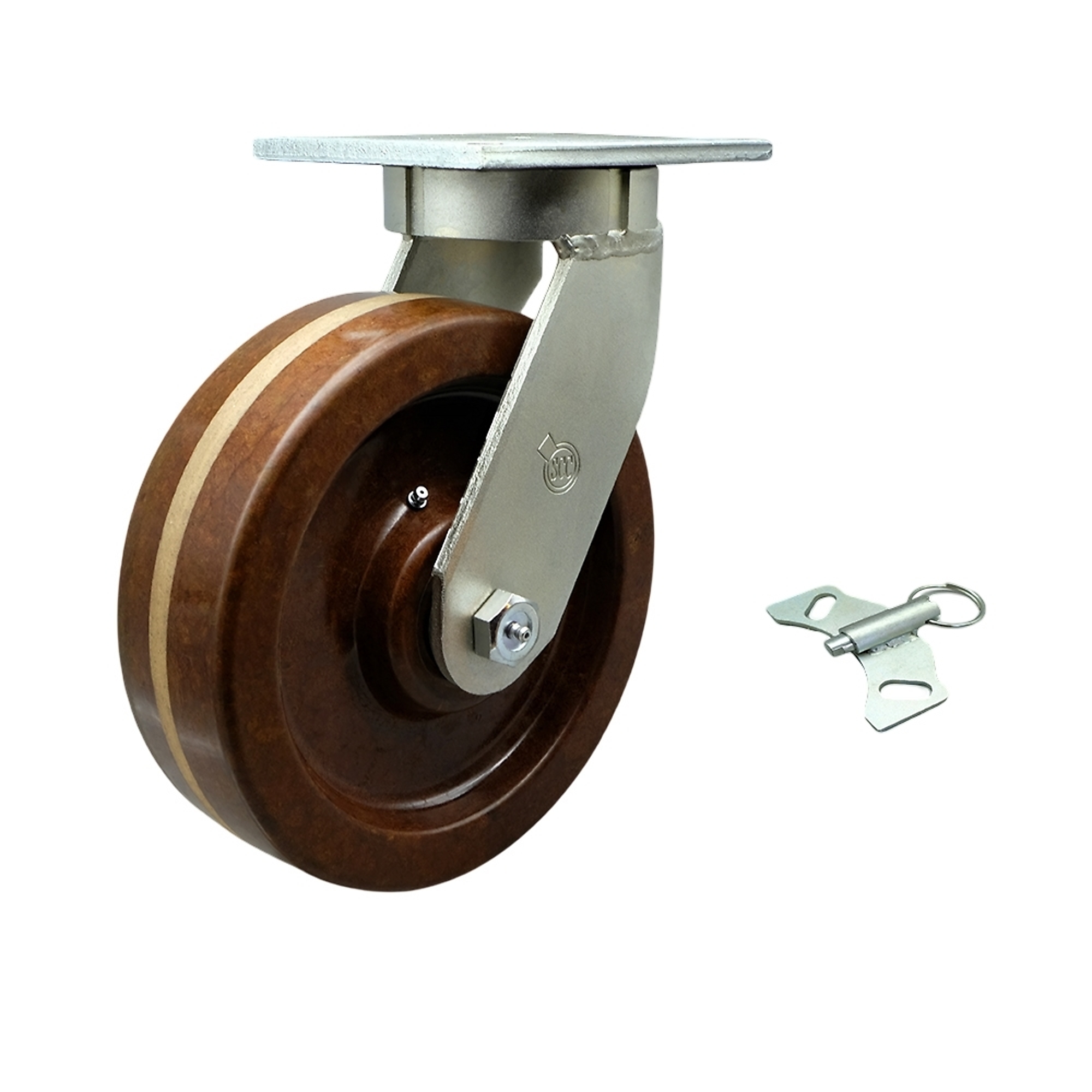 Service Caster, 10Inch x 3Inch Plate Caster, Wheel Diameter 10 in, Caster Type Swivel, Package (qty.) 1, Model SCC-KP92S1030-PHRHT-BSL