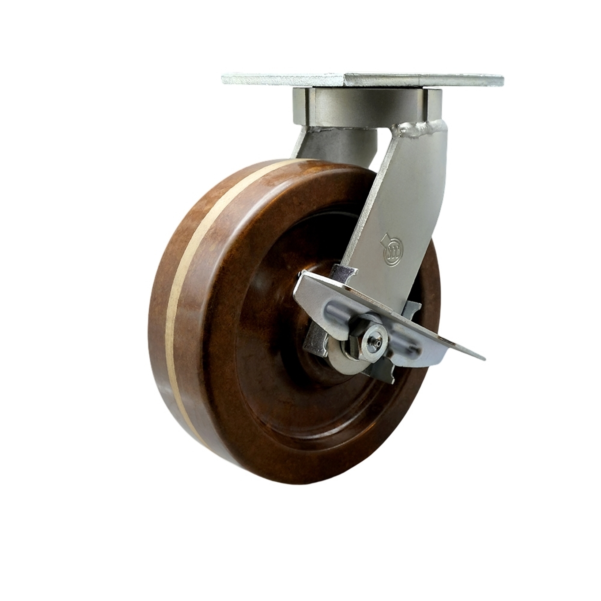 Service Caster, 10Inch x 3Inch Plate Caster, Wheel Diameter 10 in, Caster Type Swivel, Package (qty.) 1, Model SCC-KP92S1030-PHRHT-SLB