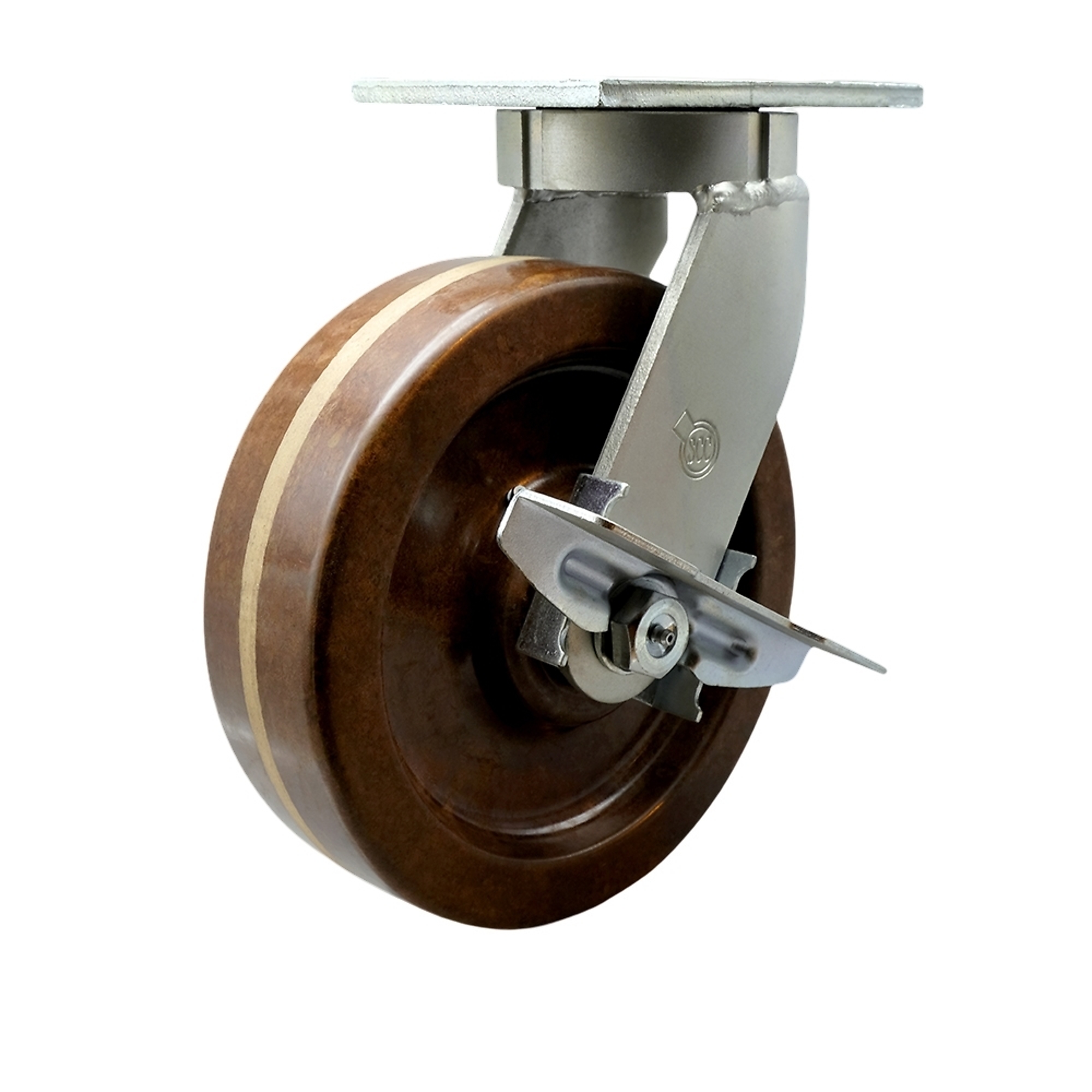 Service Caster, 12Inch x 3Inch Plate Caster, Wheel Diameter 12 in, Caster Type Swivel, Package (qty.) 1, Model SCC-KP92S1230-PHRHT-SLB-BSL