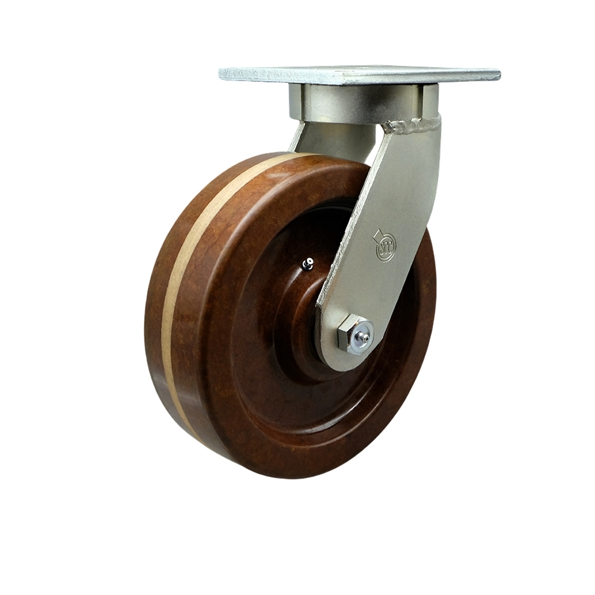 Service Caster, 10Inch x 3Inch Plate Caster, Wheel Diameter 10 in, Caster Type Swivel, Package (qty.) 1, Model SCC-KP92S1030-PHRHT