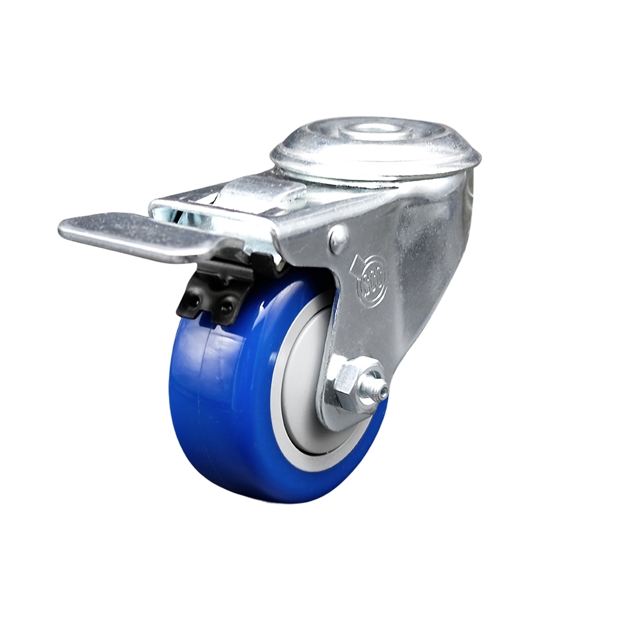 Service Caster, 3Inch x 1 1/4Inch Stem Caster, Wheel Diameter 3 in, Caster Type Swivel, Package (qty.) 1, Model SCC-BHTTL20S314-PPUB-BLUE