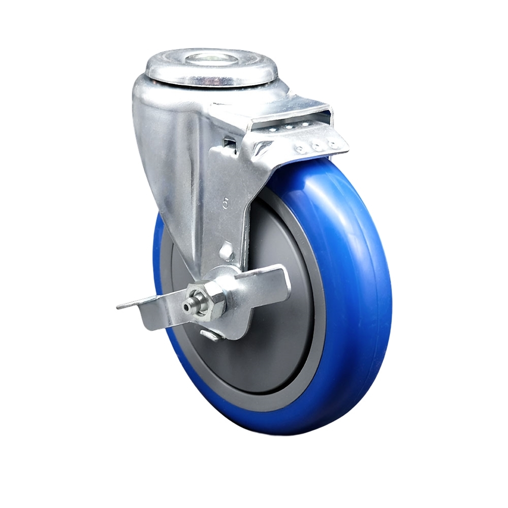 Service Caster, 5Inch x 1 1/4Inch Stem Caster, Wheel Diameter 5 in, Caster Type Swivel, Package (qty.) 1, Model SCC-BH20S514-PPUB-BLUE-TLB