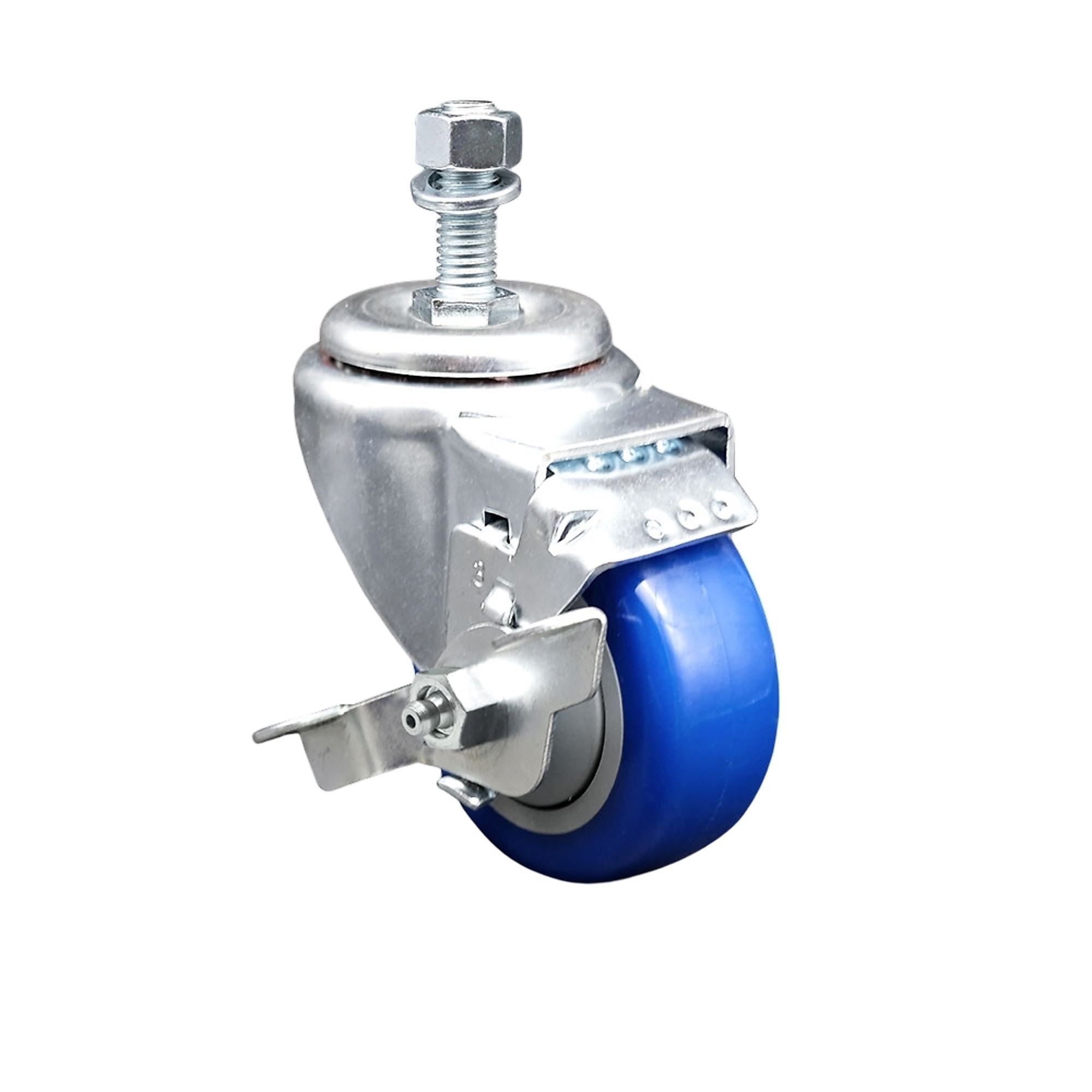 Service Caster, 3Inch x 1 1/4Inch Stem Caster, Wheel Diameter 3 in, Caster Type Swivel, Package (qty.) 1, Model SCC-SSTS20S314-PPUB-BLUE-TLB-121315