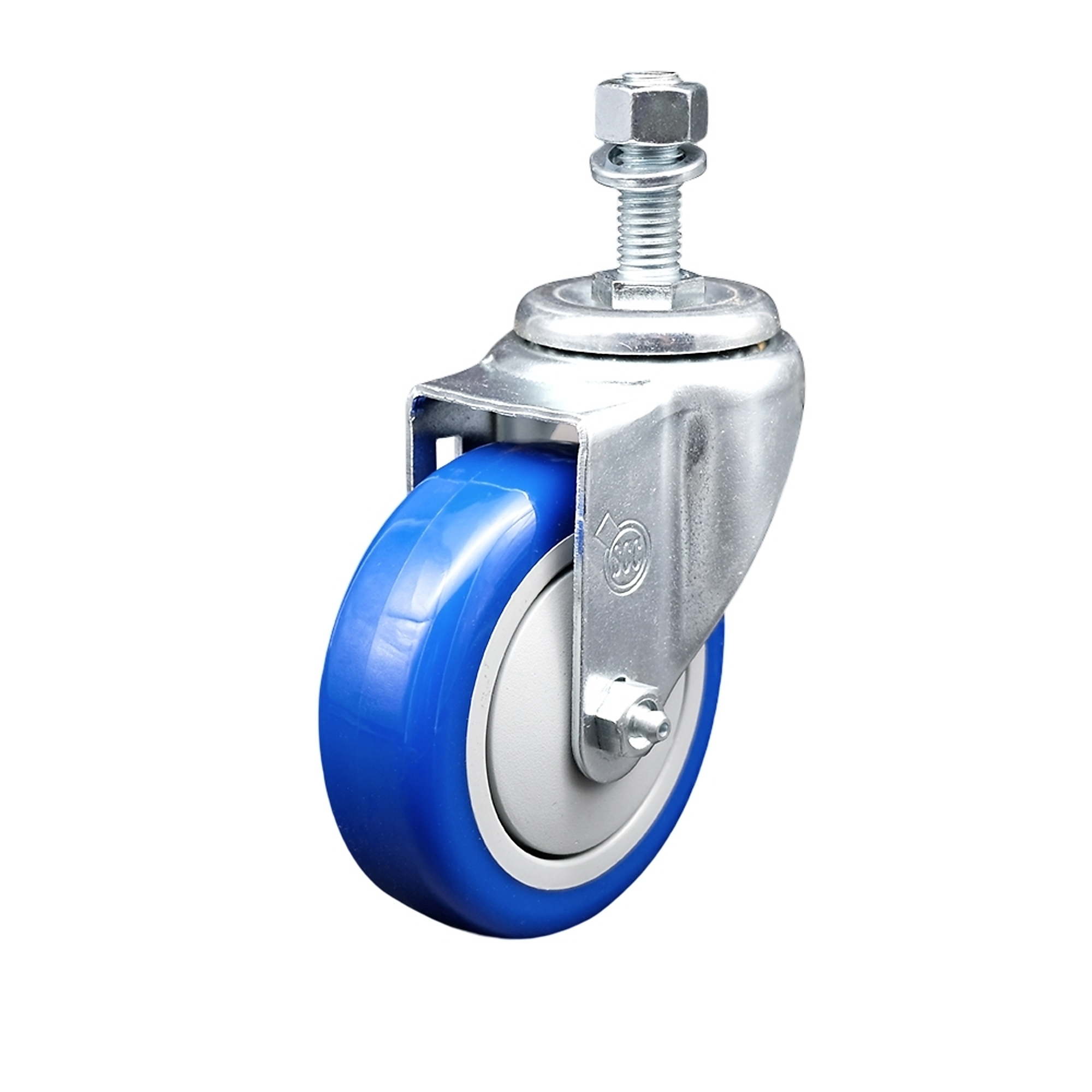 Service Caster, 4Inch x 1 1/4Inch Stem Caster, Wheel Diameter 4 in, Caster Type Swivel, Package (qty.) 1, Model SCC-TS20S414-PPUB-BLUE-121315