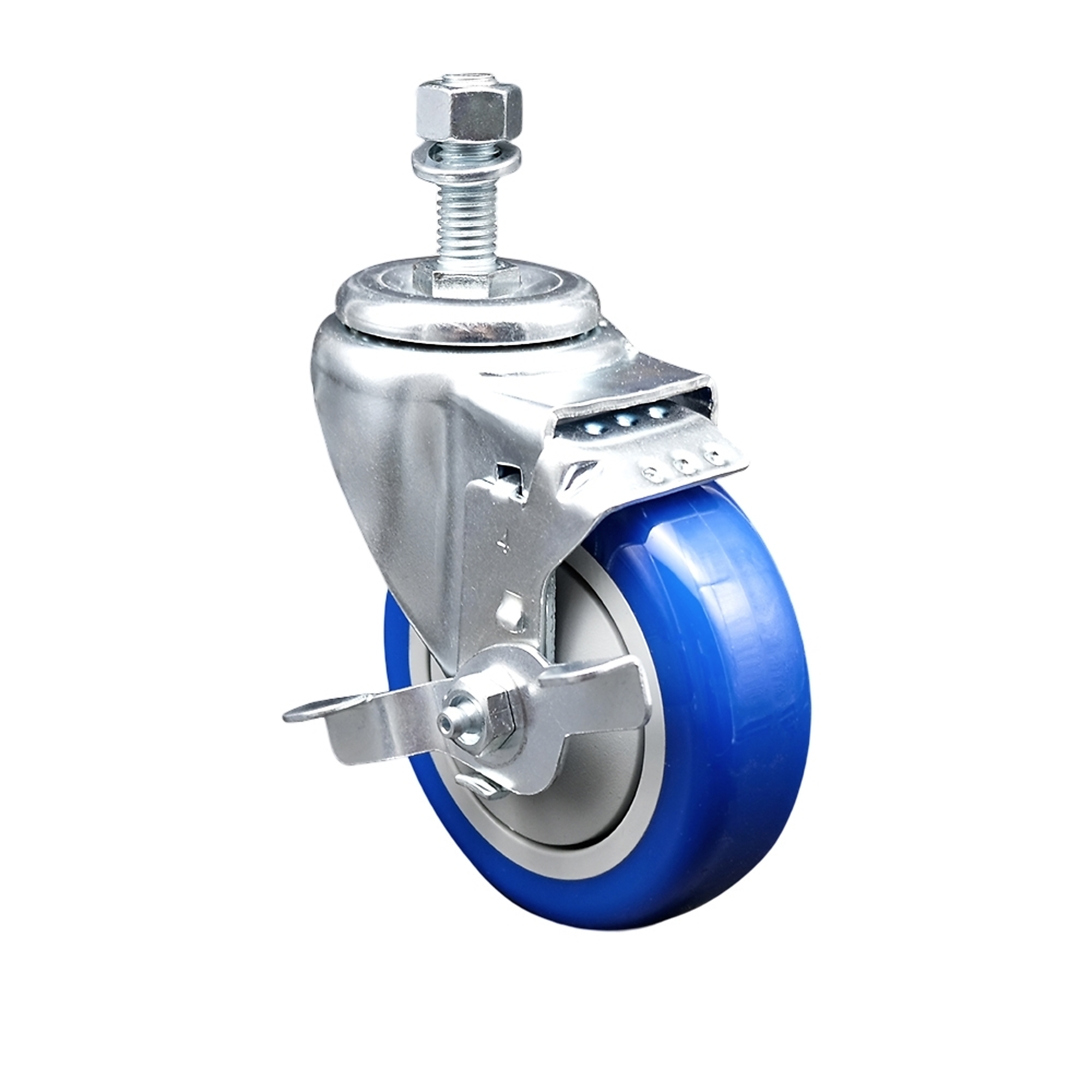 Service Caster, 4Inch x 1 1/4Inch Stem Caster, Wheel Diameter 4 in, Caster Type Swivel, Package (qty.) 1, Model SCC-TS20S414-PPUB-BLUE-TLB-121315